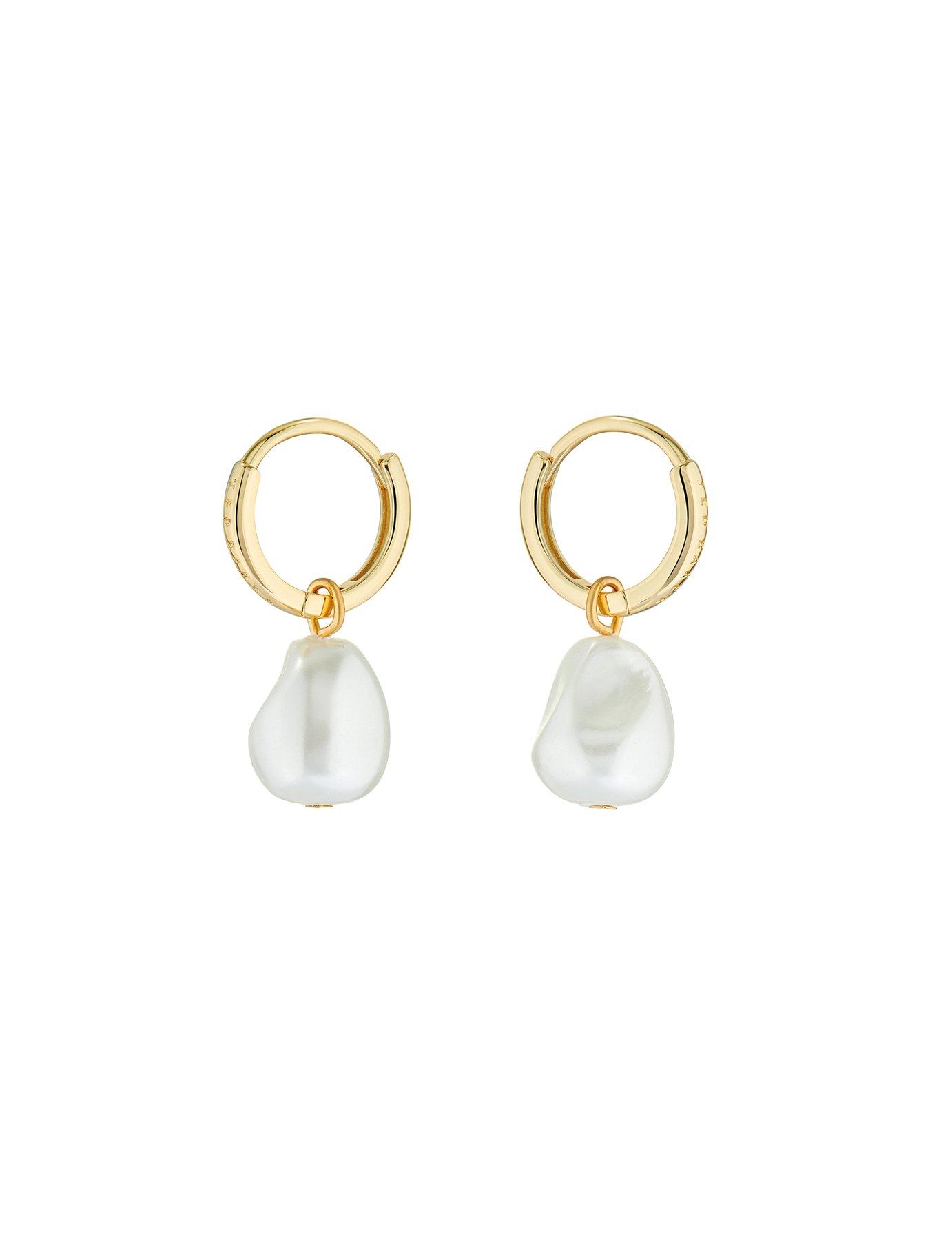 Image 2 of 5 of Ted Baker PERIAA: Pearl Huggie Earrings