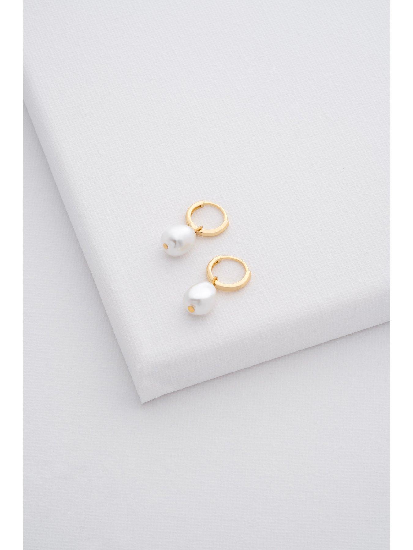 Image 4 of 5 of Ted Baker PERIAA: Pearl Huggie Earrings