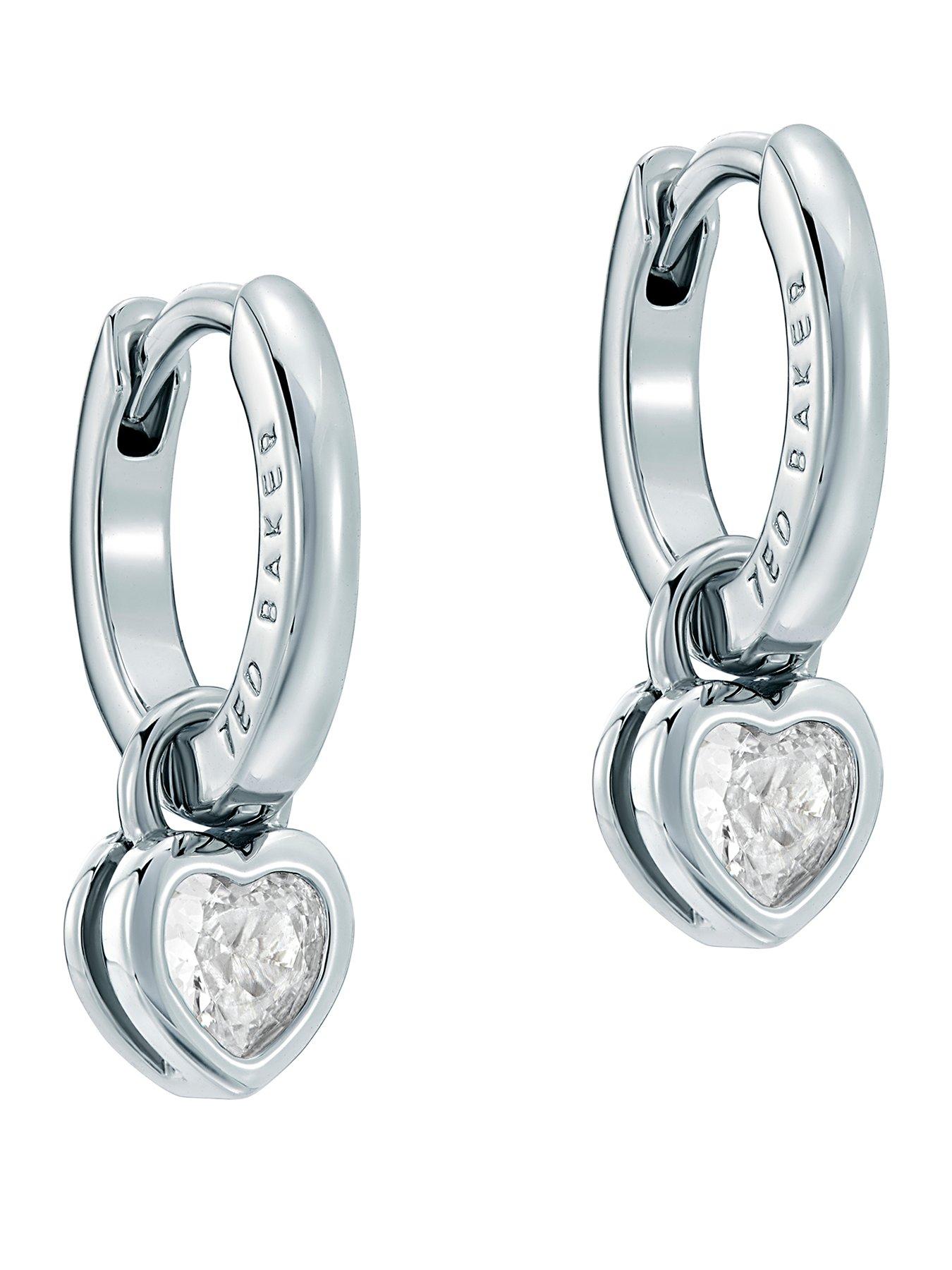 Ted Baker HARPER: Mini Crystal Heart Huggie Earrings