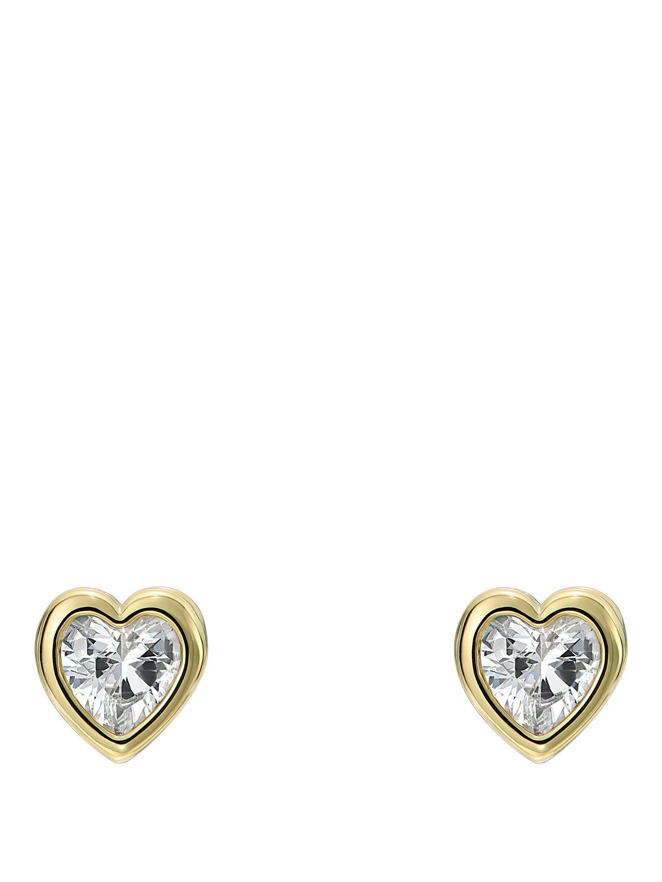 Image 1 of 5 of Ted Baker HARMONY: Mini Crystal Heart Stud Earrings