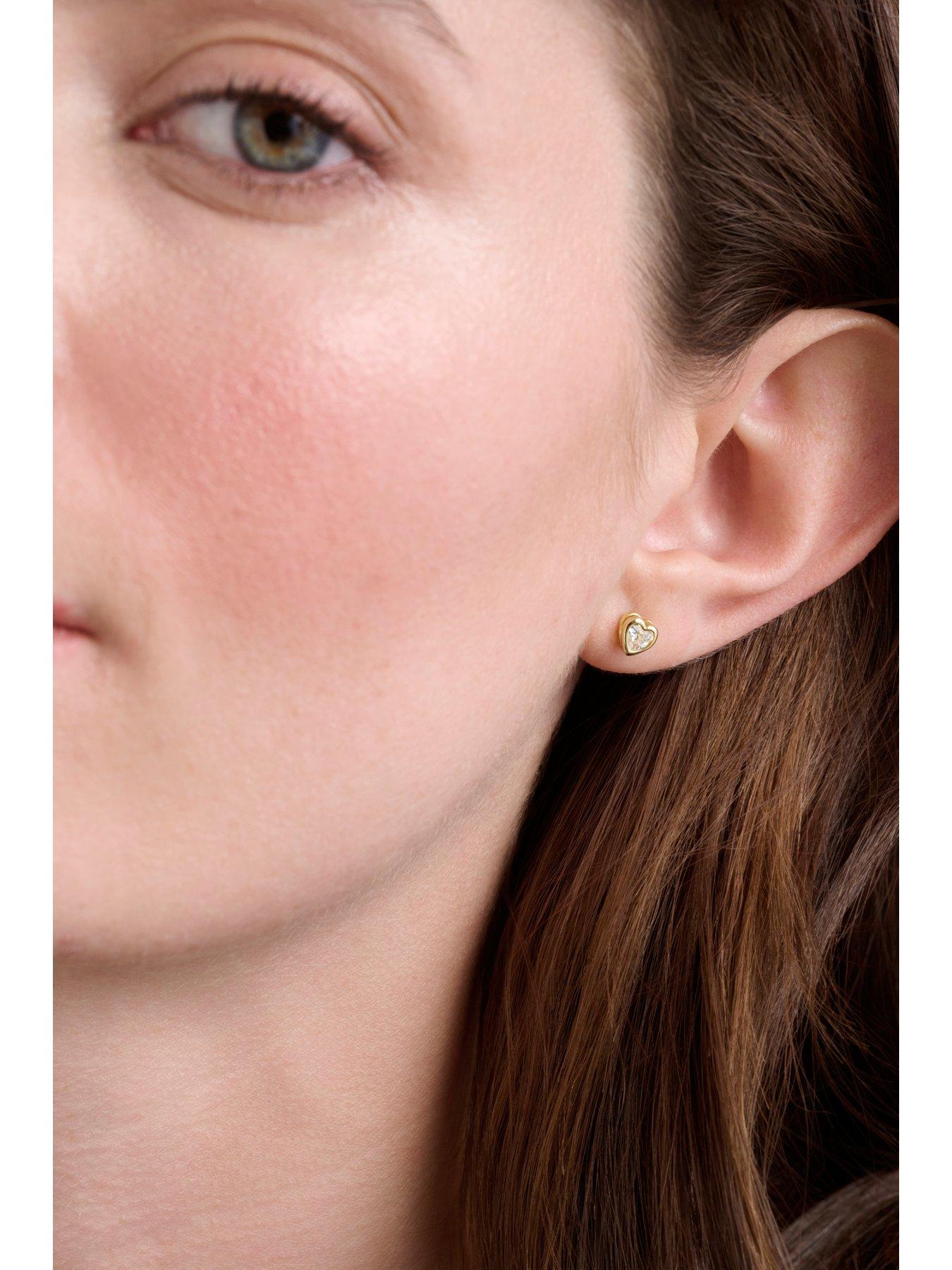 Image 3 of 5 of Ted Baker HARMONY: Mini Crystal Heart Stud Earrings