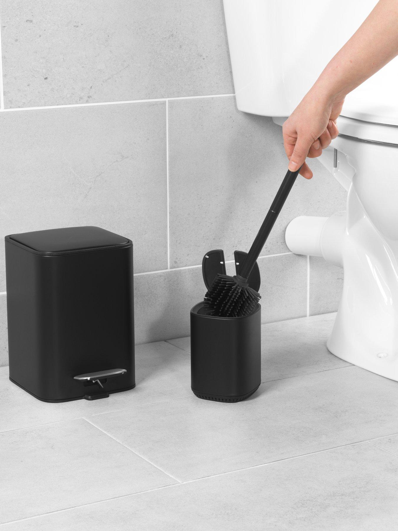 Beldray 2pc Bin And Toilet Brush Set Black