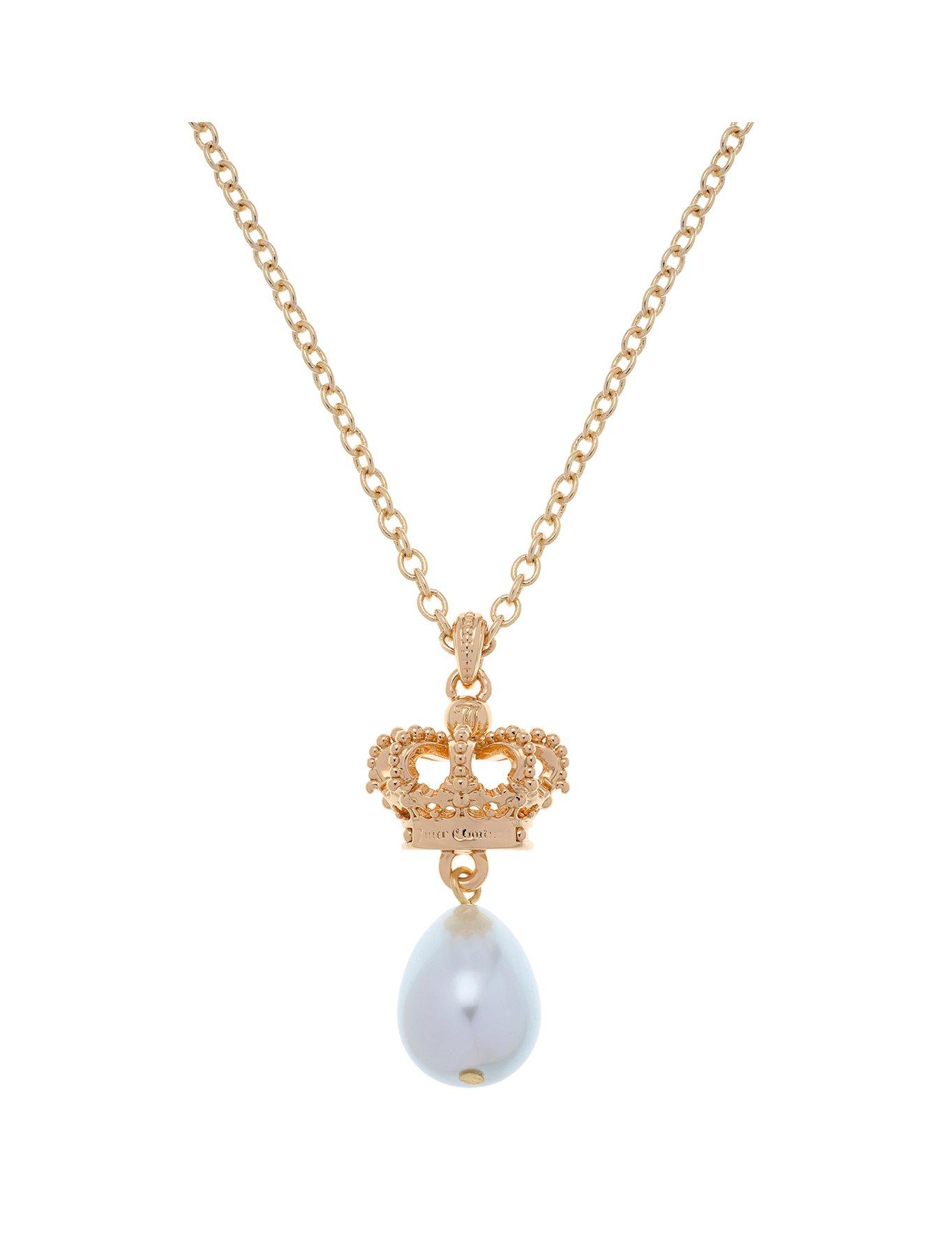 Juicy Couture Heritage Crown & Pearl Drop Pendant
