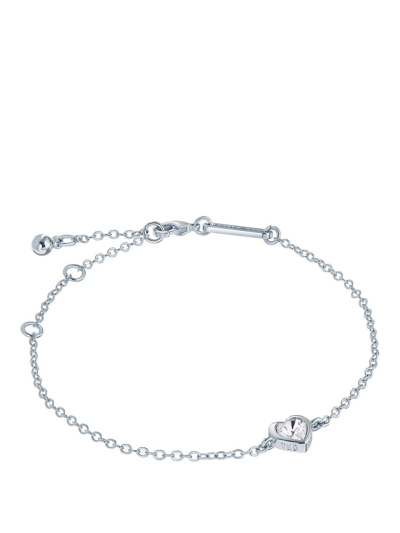 Image 1 of 6 of Ted Baker HANSAA: Crystal Heart Adjustable Bracelet