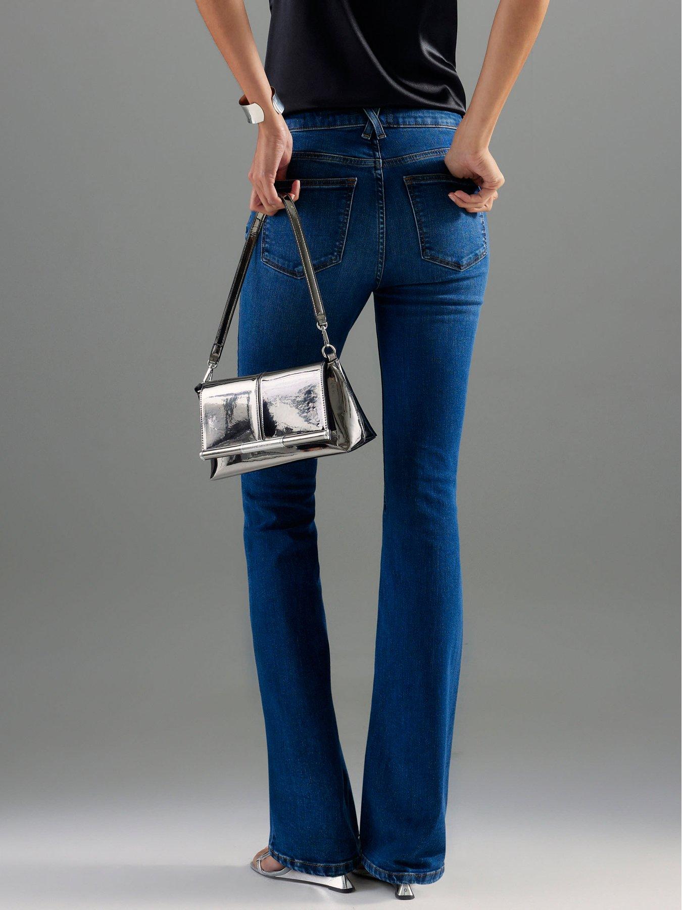 Image 2 of 4 of River Island Mid Rise Bootcut Jeans - Blue