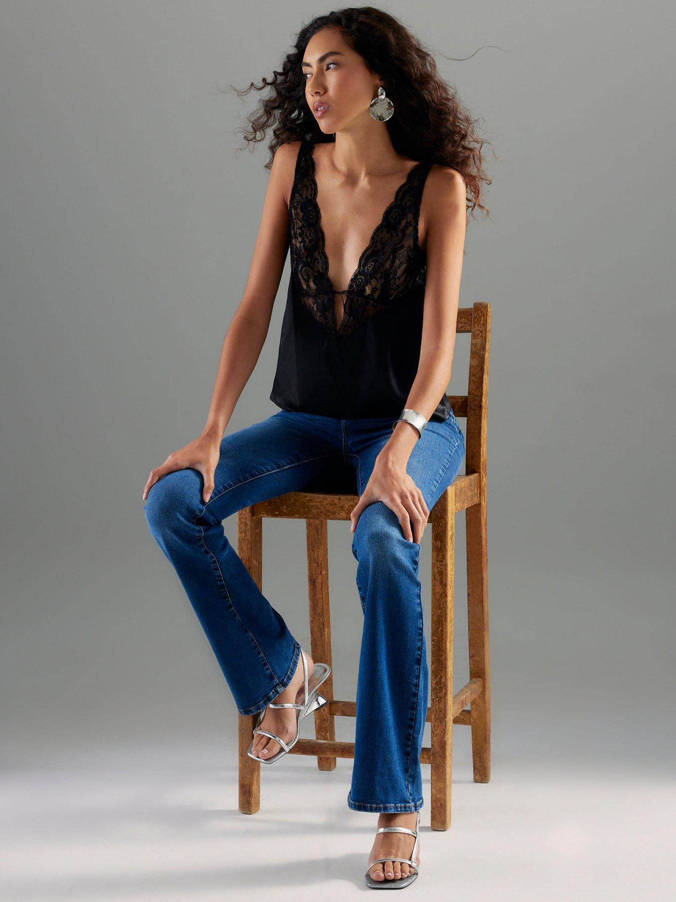 Image 3 of 4 of River Island Mid Rise Bootcut Jeans - Blue