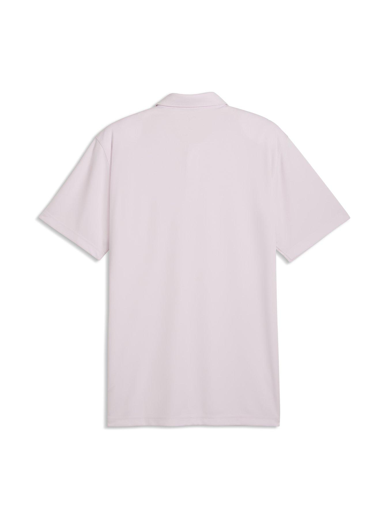 Image 2 of 2 of Puma Mens Golf Pure 3.0 Regular Fit 4-Way Stretch Quick-Dry Polo Shirt - Pink