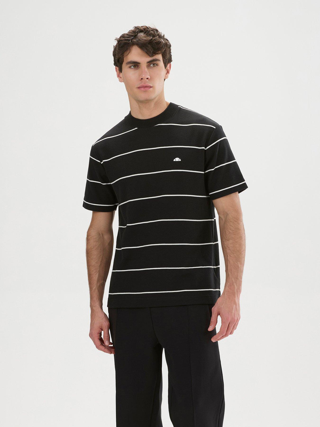 Ellesse Men's Verri Striped Crew Neck T-Shirt - Black