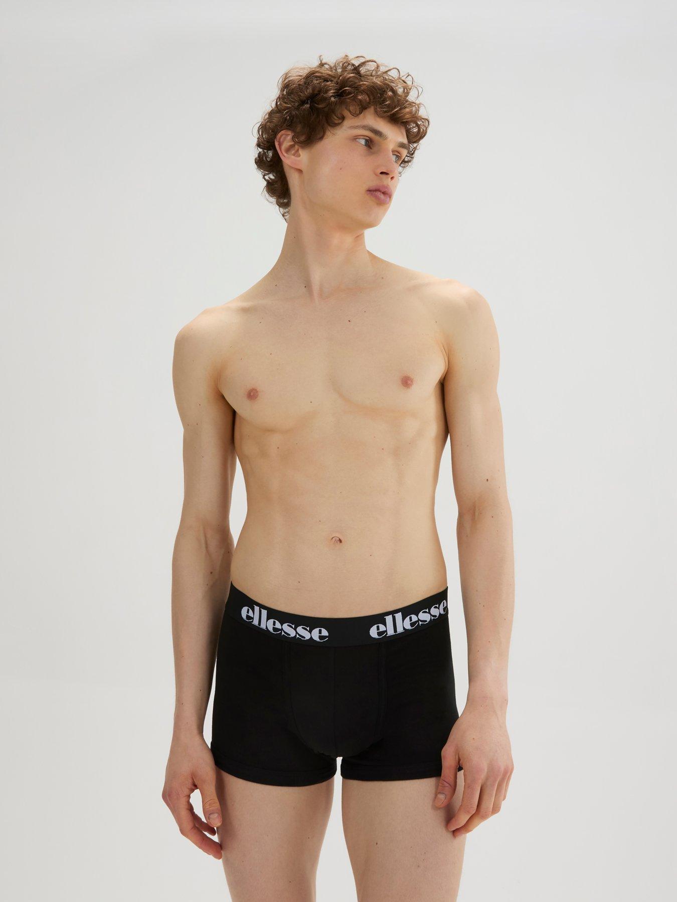 Image 2 of 5 of Ellesse Men's 5 Pack Cotton Rich Trunks Boxer Shorts Set - Black