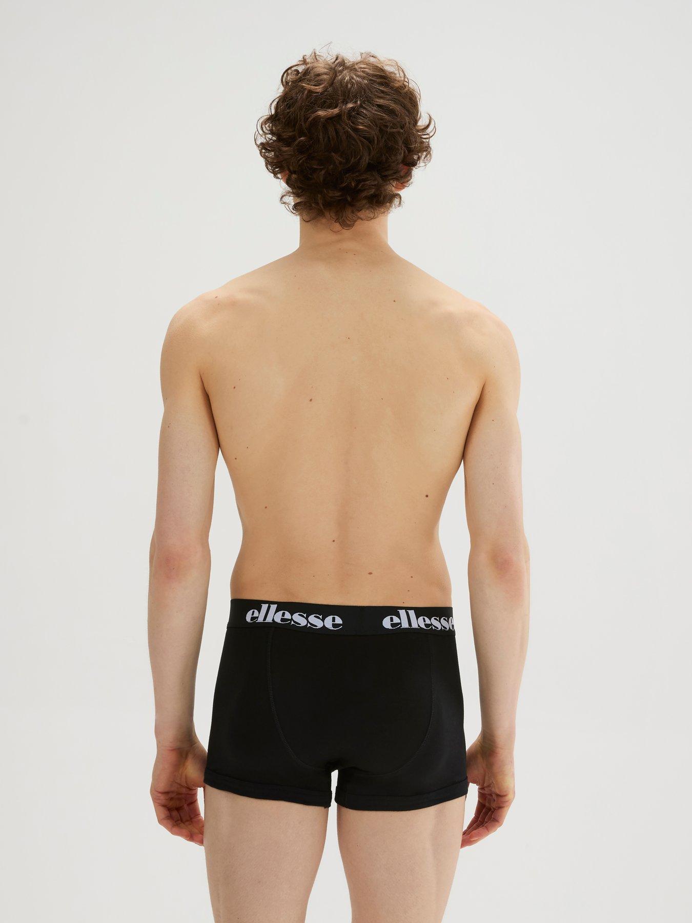 Image 3 of 5 of Ellesse Men's 5 Pack Cotton Rich Trunks Boxer Shorts Set - Black