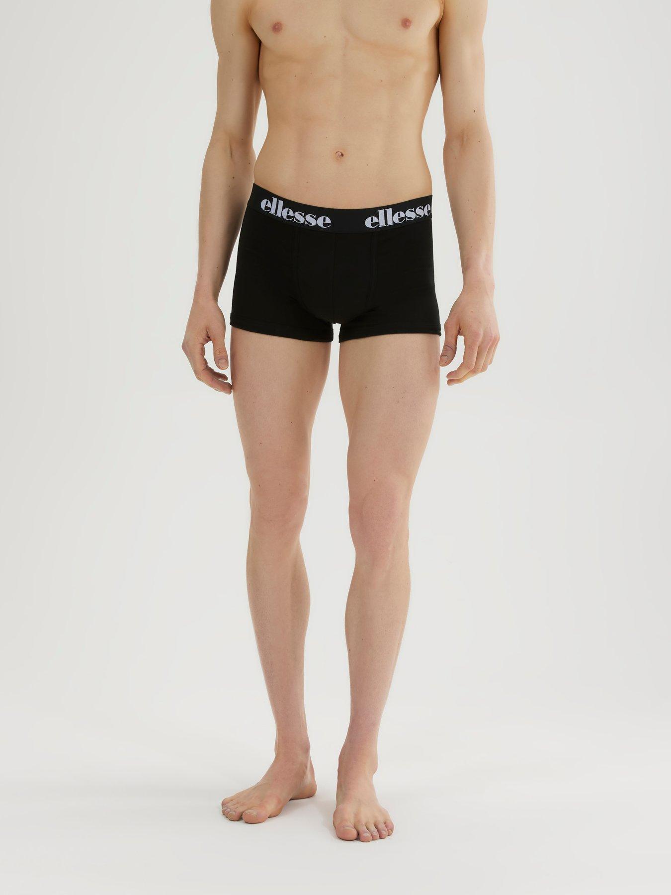 Image 5 of 5 of Ellesse Men's 5 Pack Cotton Rich Trunks Boxer Shorts Set - Black