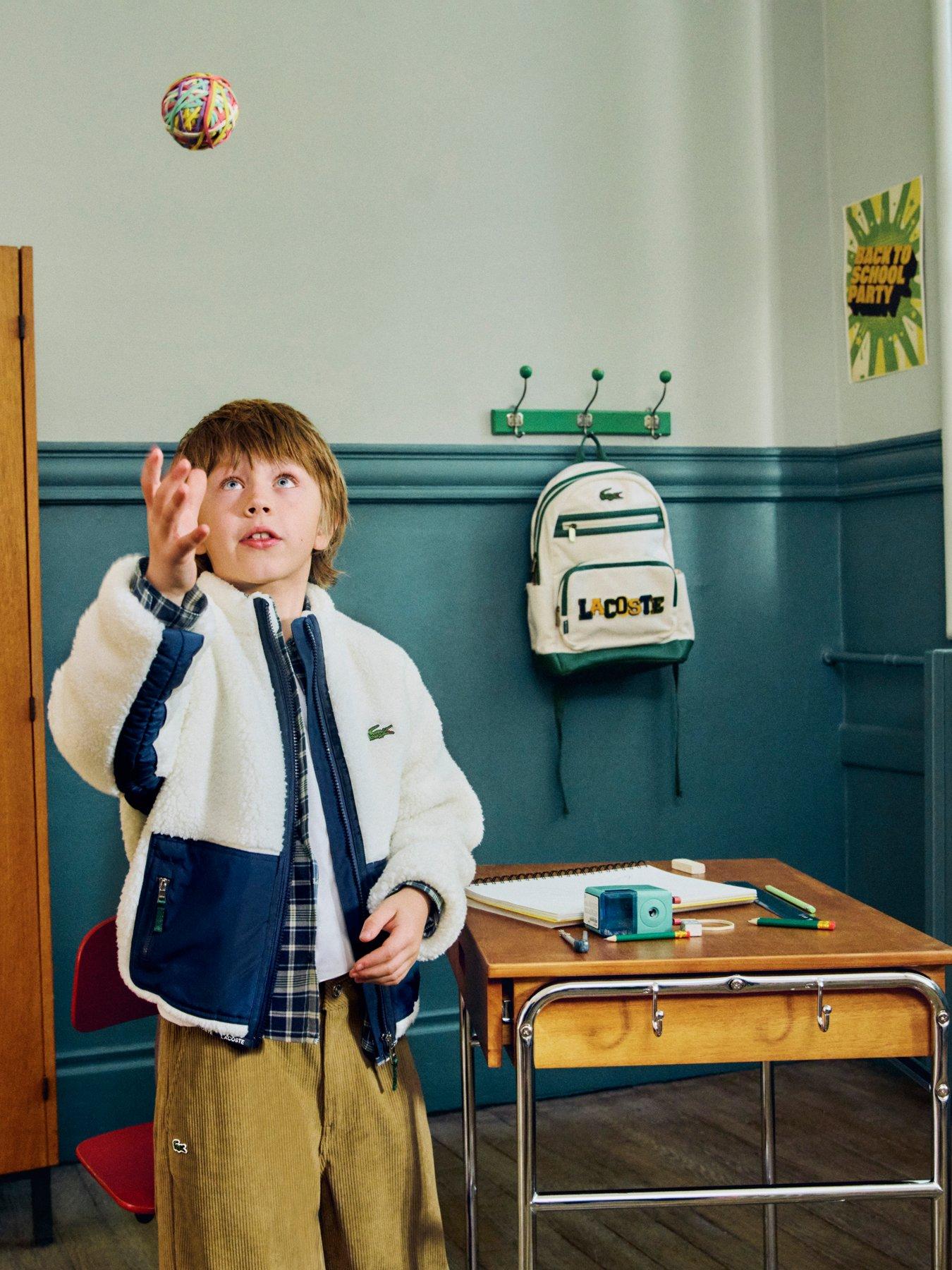 Image 1 of 4 of Lacoste Younger Boys Sherpa Jacket - Cream