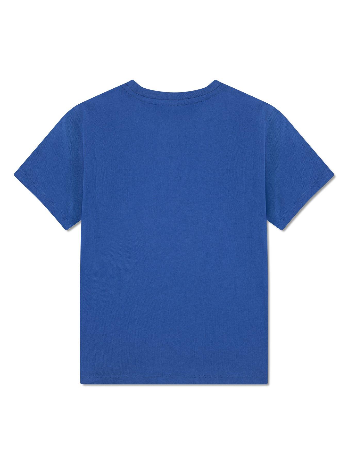 Image 4 of 6 of Lacoste Boys Core T-Shirt with Signature Crocodile Logo - Blue