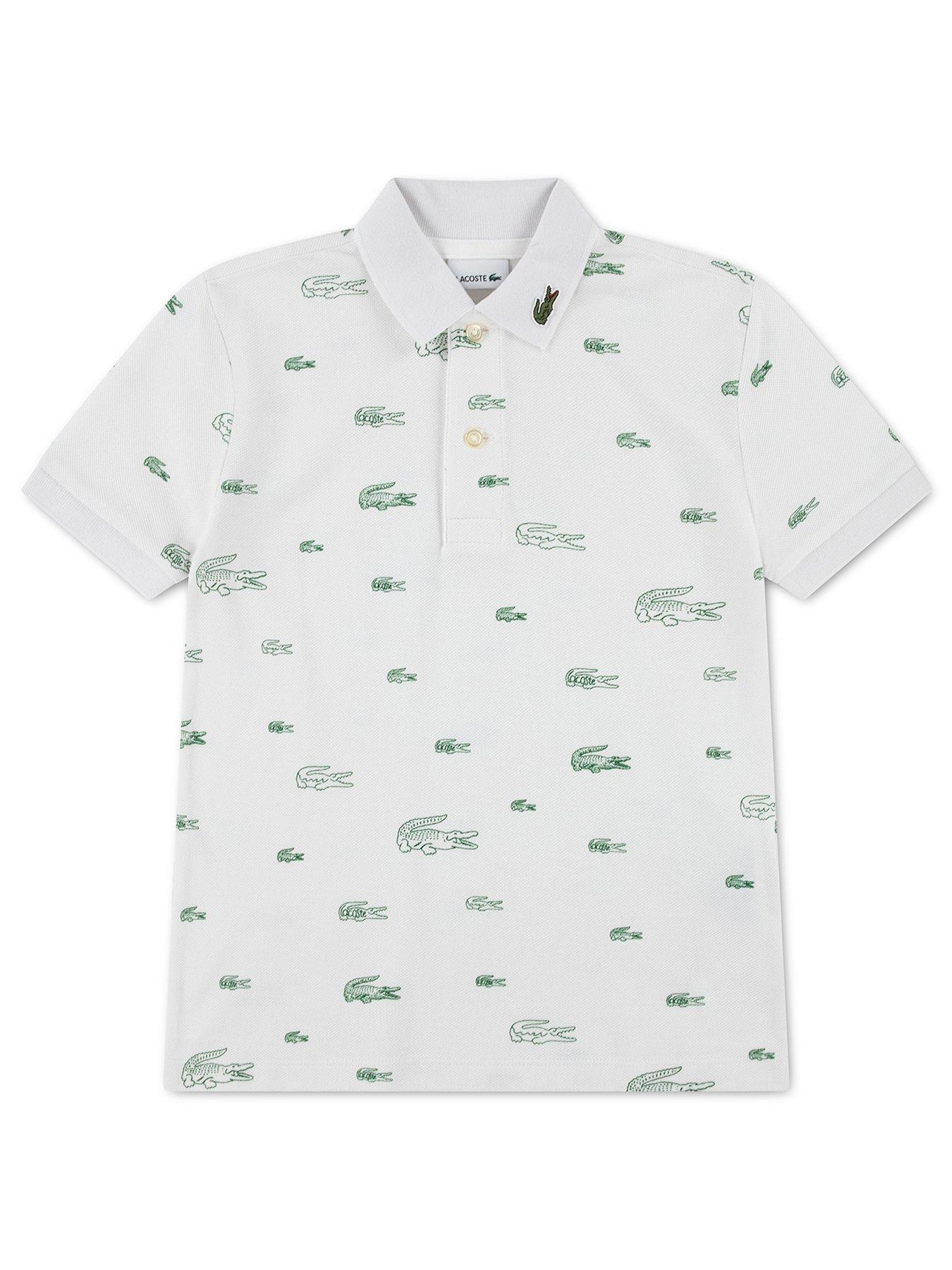 Image 1 of 3 of Lacoste Boys' Croc Polo Shirt - Cream