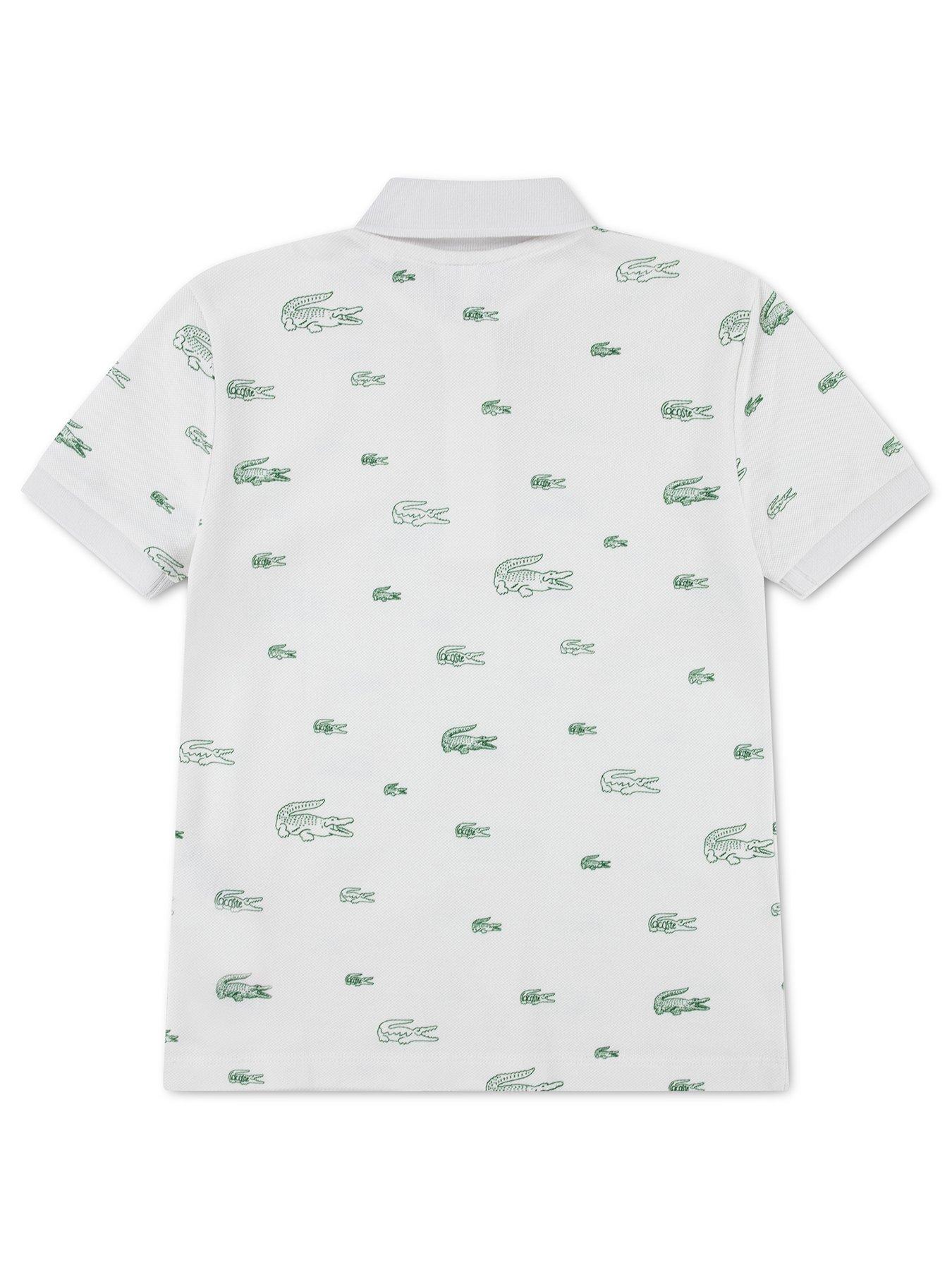 Image 2 of 3 of Lacoste Boys' Croc Polo Shirt - Cream