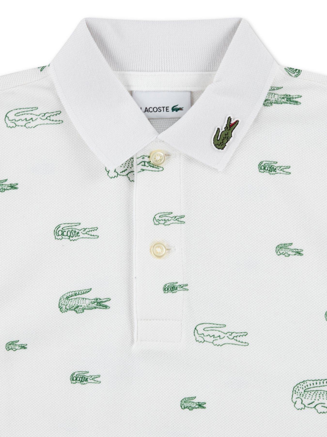 Image 3 of 3 of Lacoste Boys' Croc Polo Shirt - Cream