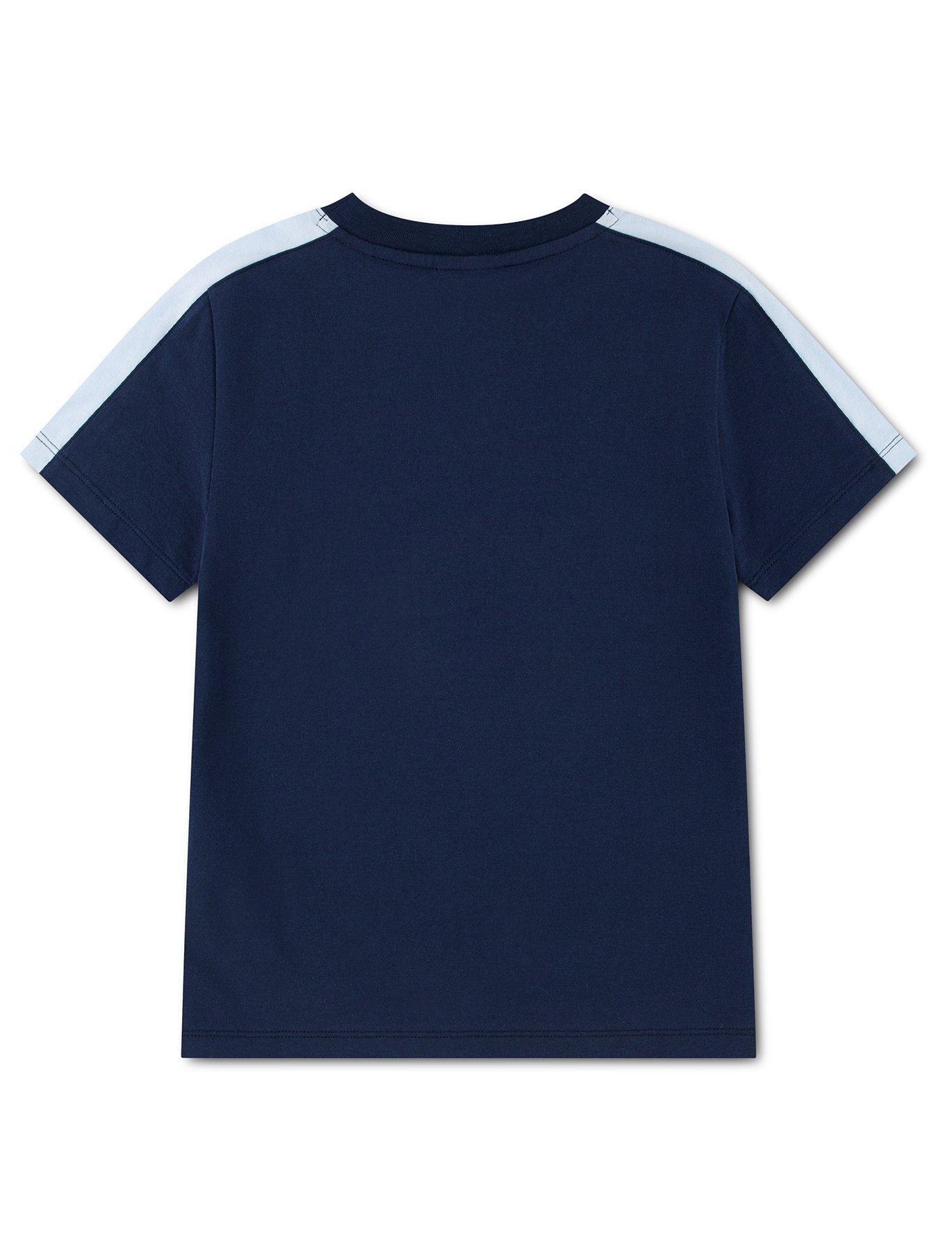 Image 2 of 3 of Lacoste Cotton Colour Block T-Shirt - Midnight Blue
