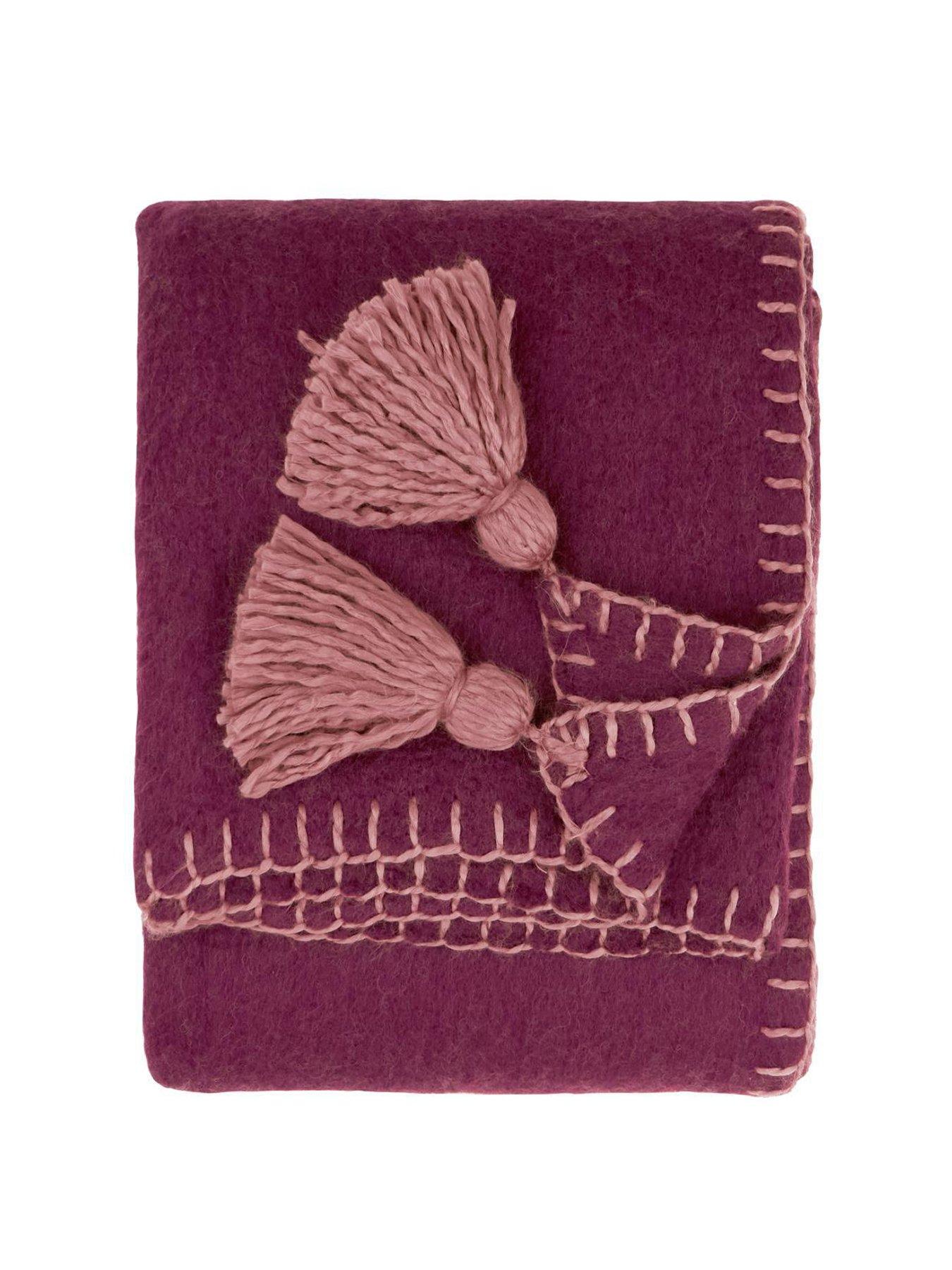 Furn Lowen Wool 130x170 Throw Berry / Cotta