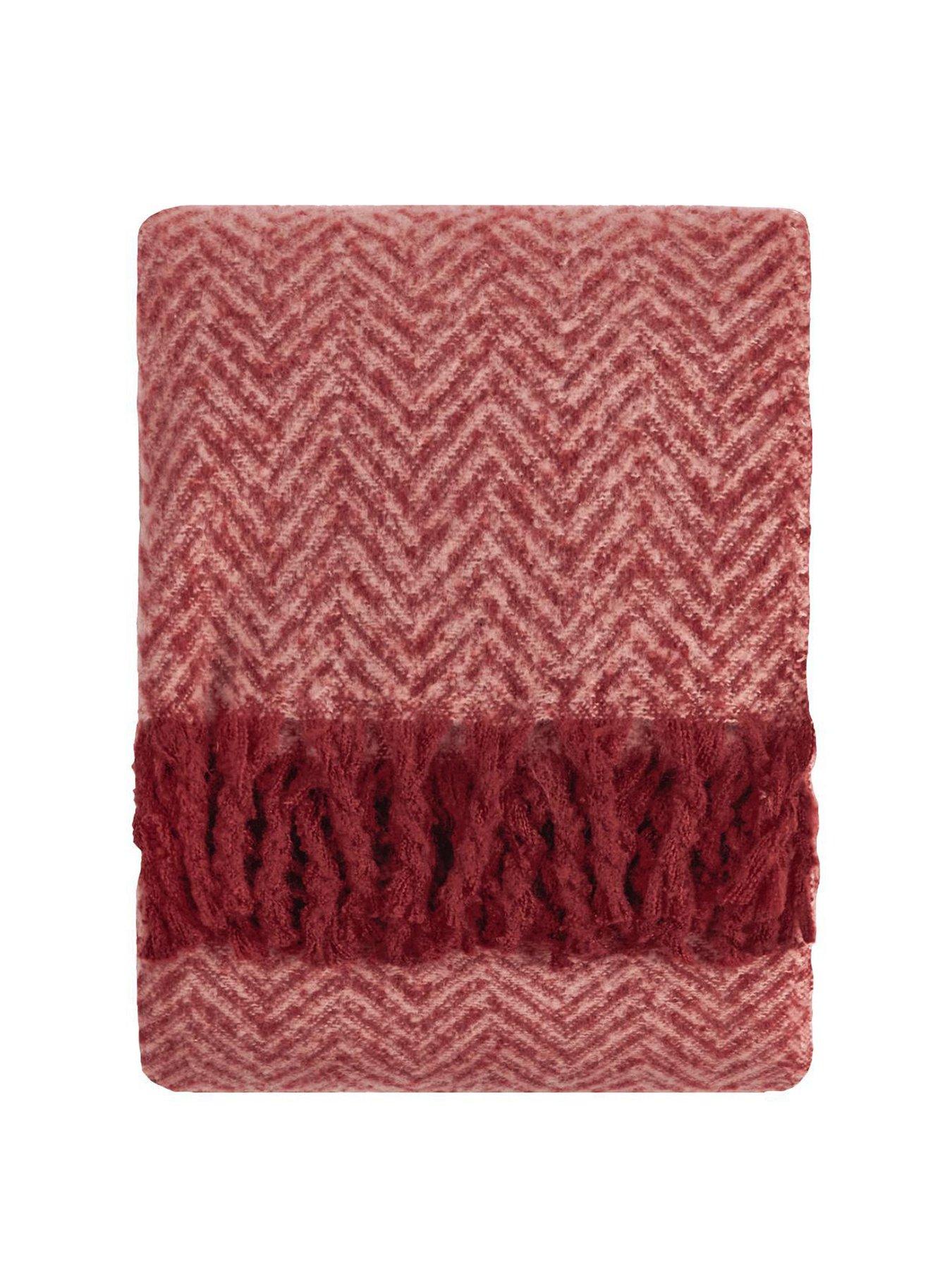 Furn Tweedie 130x180 Throw Pink/burgundy