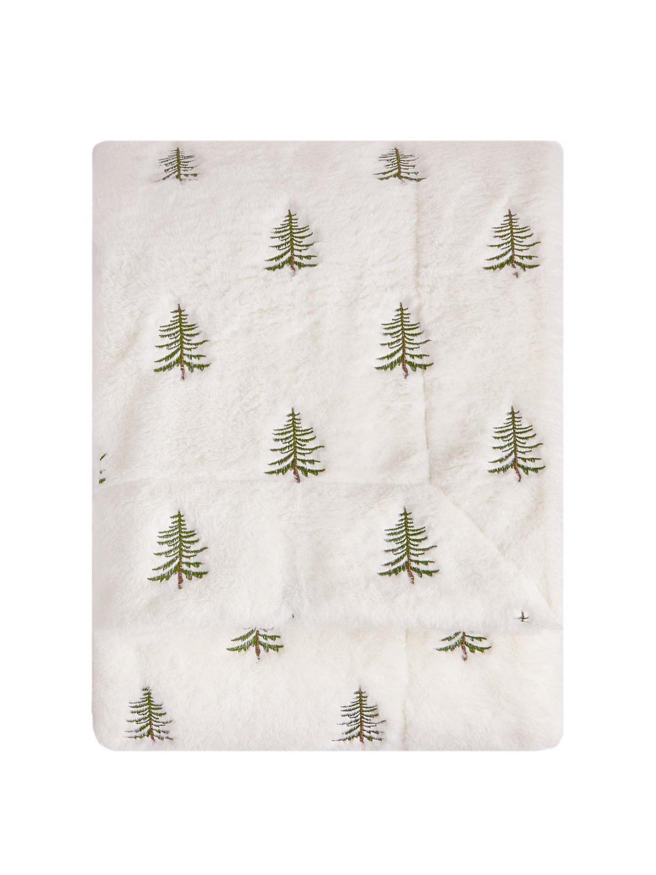 Image 1 of 1 of Furn Winter Pines 130x180 Throw Ecru