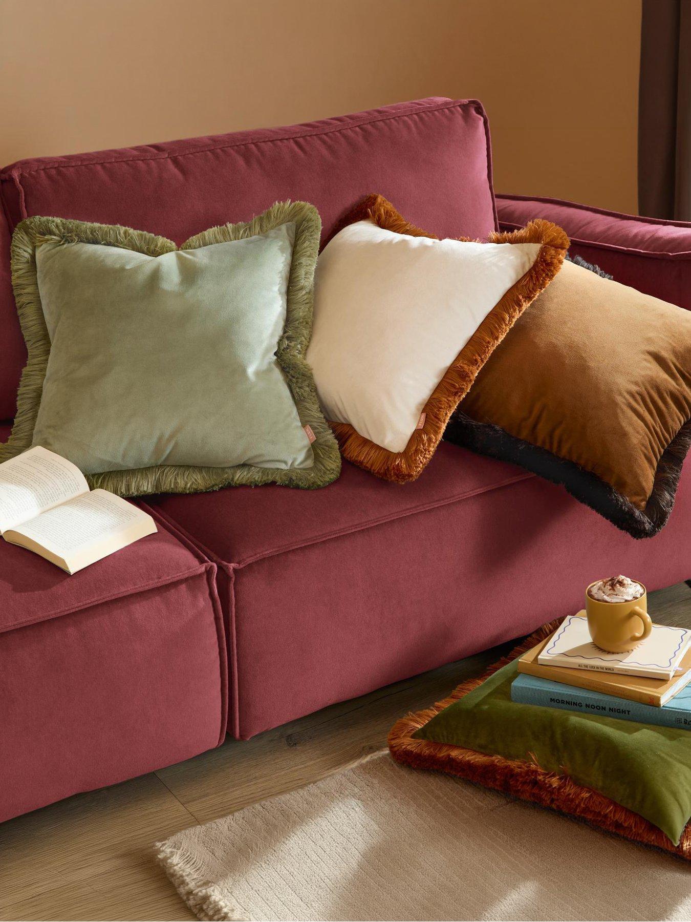 Image 5 of 5 of Furn Halo Fringed Velvet 50x50cm Polyester Cushion
