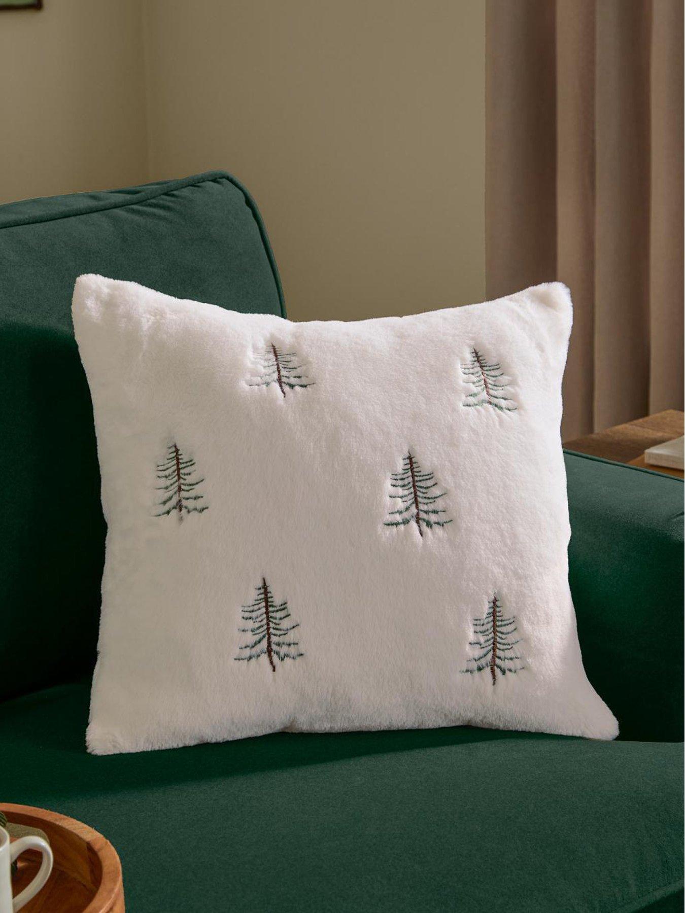 Image 1 of 4 of Furn Winter Pines 45x45 Polyester Cushion Ecru