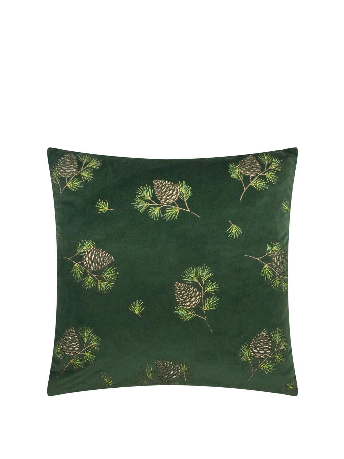 Image 2 of 4 of Furn Winter Pines 43x43 Polyester Cushion Spruce Green