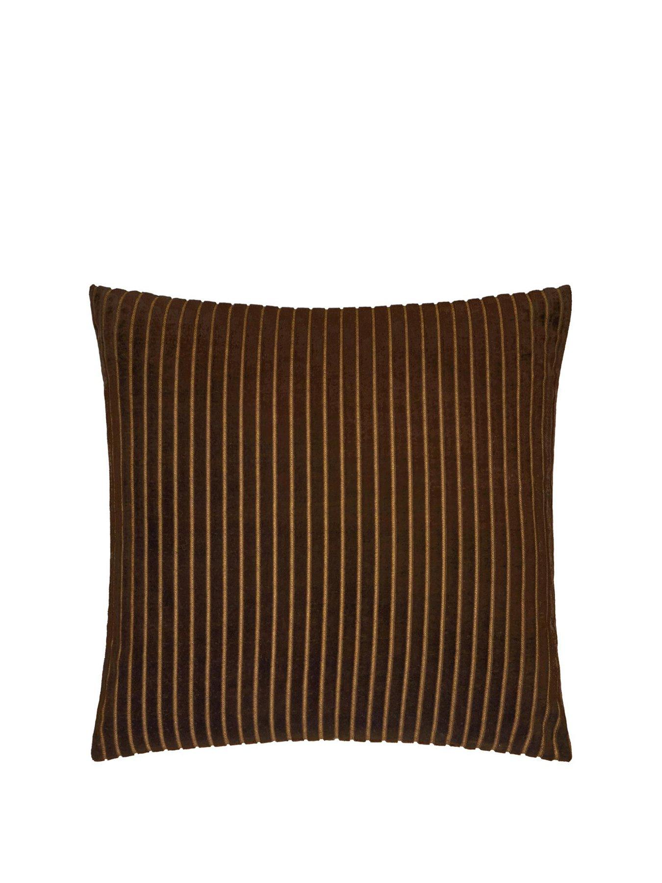 Paoletti Savoy Stripe 50x50 Polyester Cushion Chocolate