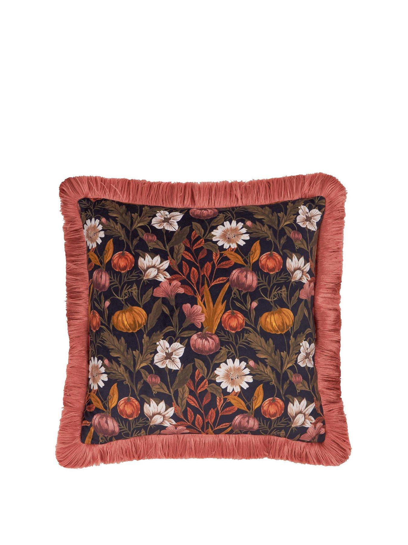 Furn Autumn Garden 45x45 Polyester Cushion Burnished Rose/moss