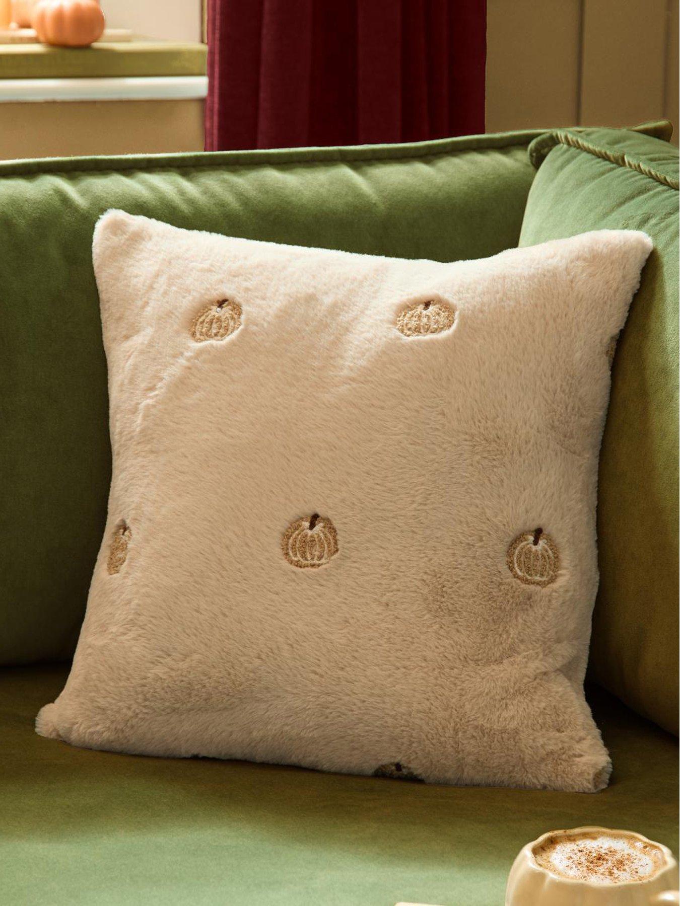 Furn Autumn Pumpkins 45x45 Polyester Cushion Natural