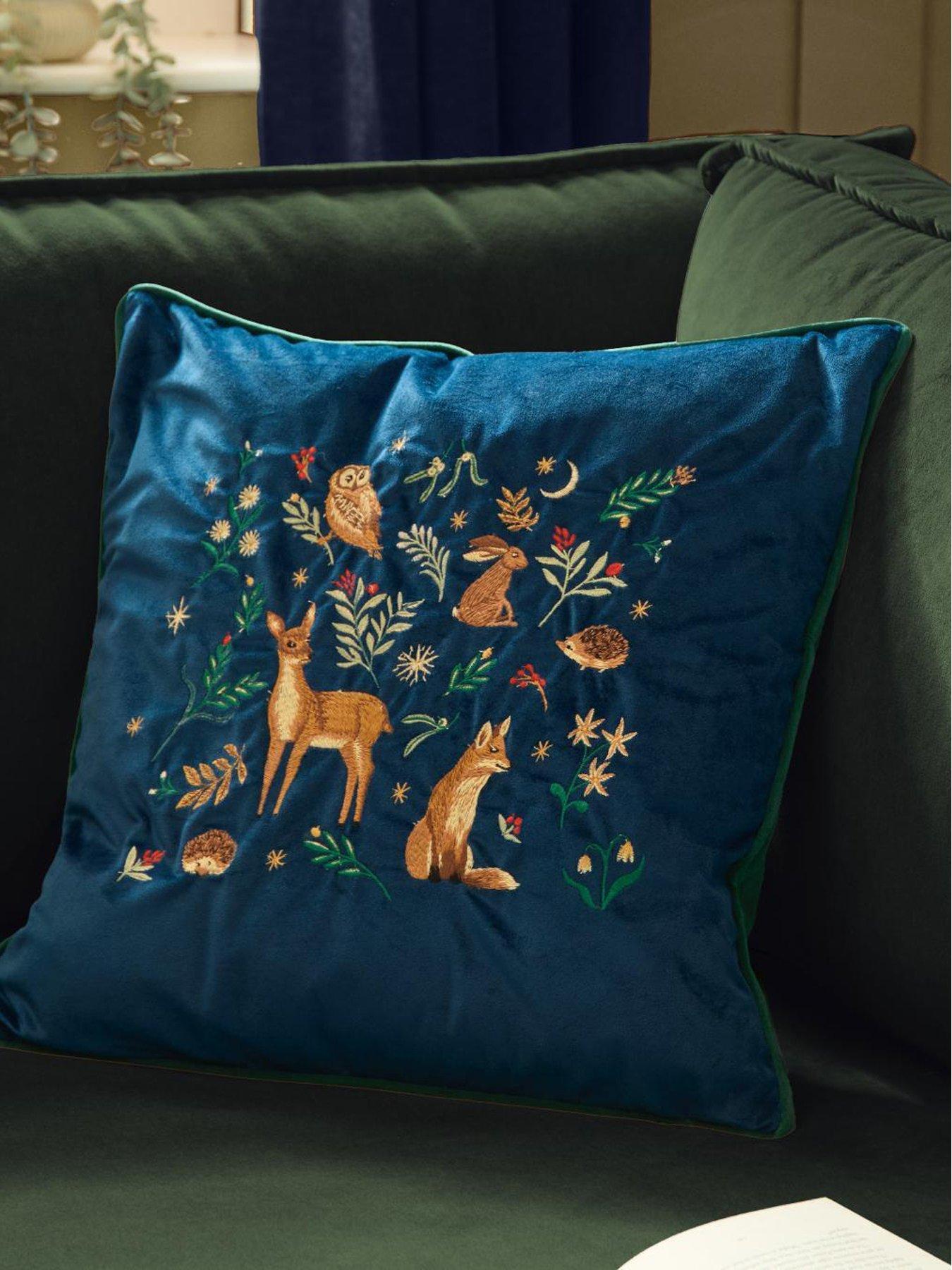 Image 1 of 6 of Furn Berry Woods 45x45 Polyester Cushion Navy