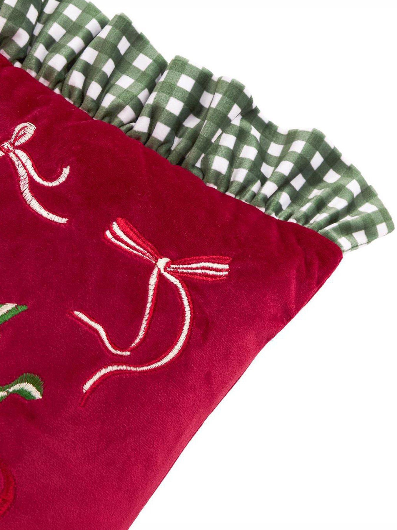 Image 2 of 3 of Furn Ditsy Bows 30x50 Polyester Cushion Red/green