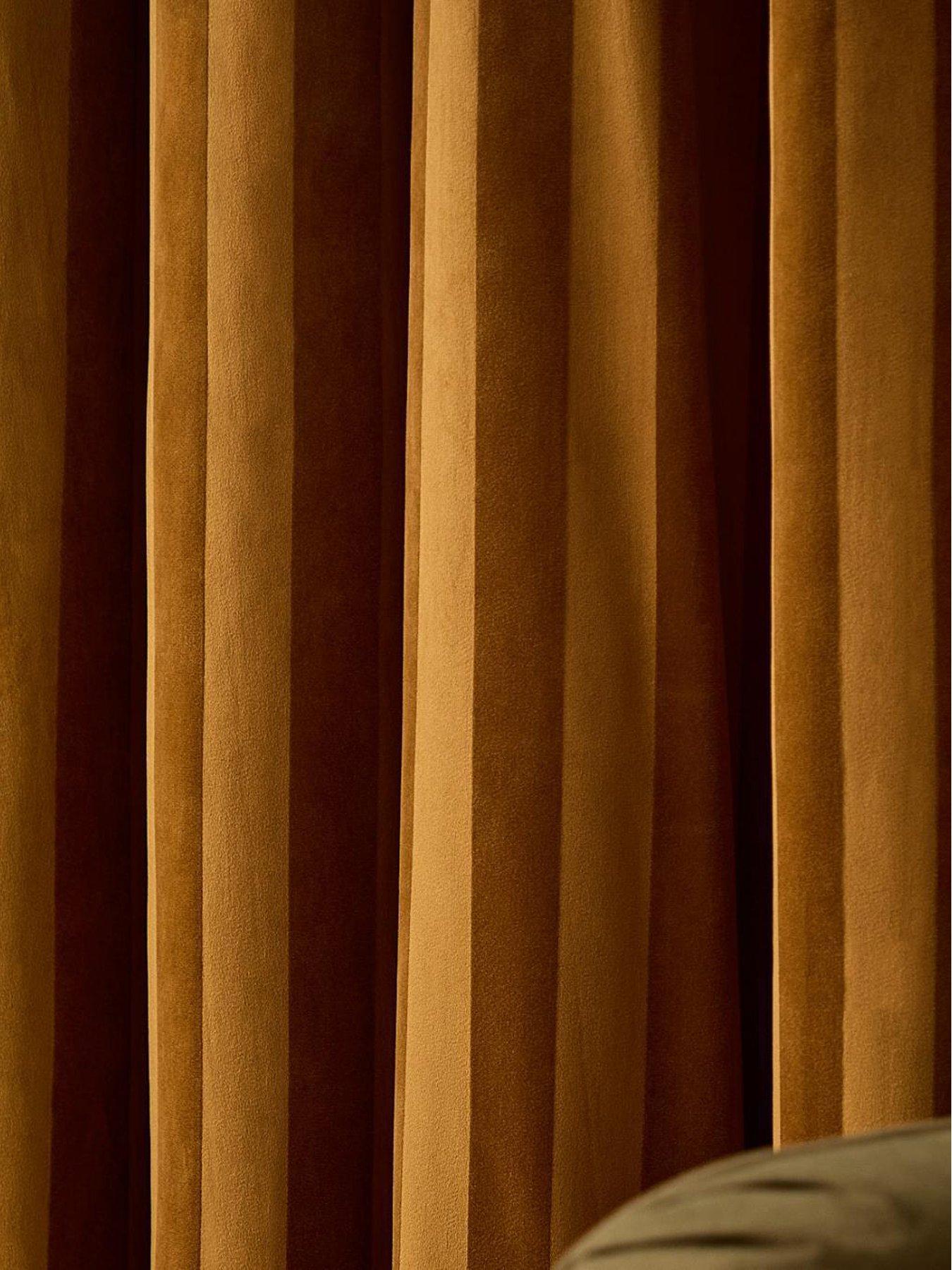 Image 4 of 5 of Paoletti Regency Stripe Eyelet Curtains Antique Gold