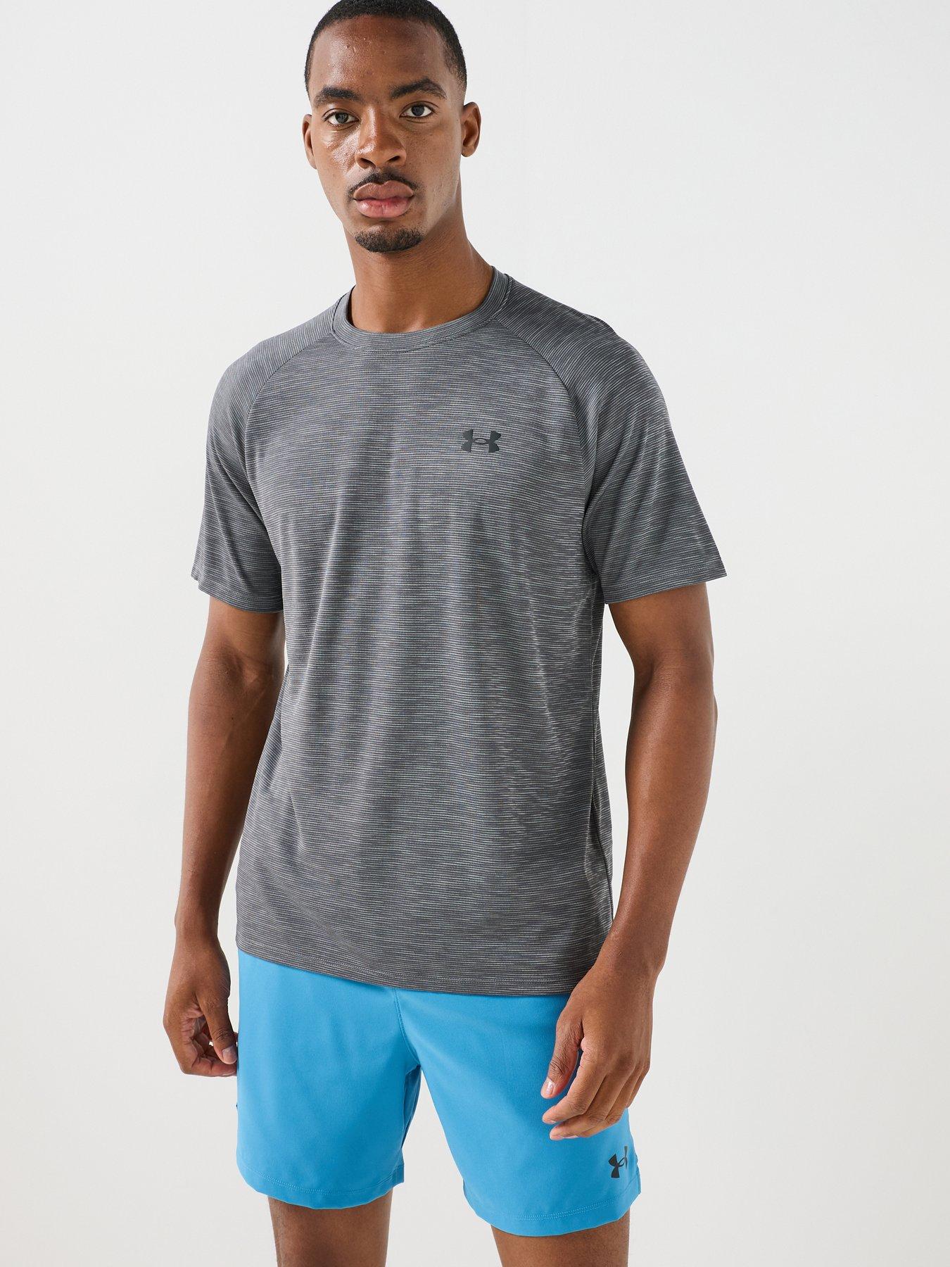 Image 1 of 6 of UNDER ARMOUR Mens Training Tech Textured T-Shirt - Grey