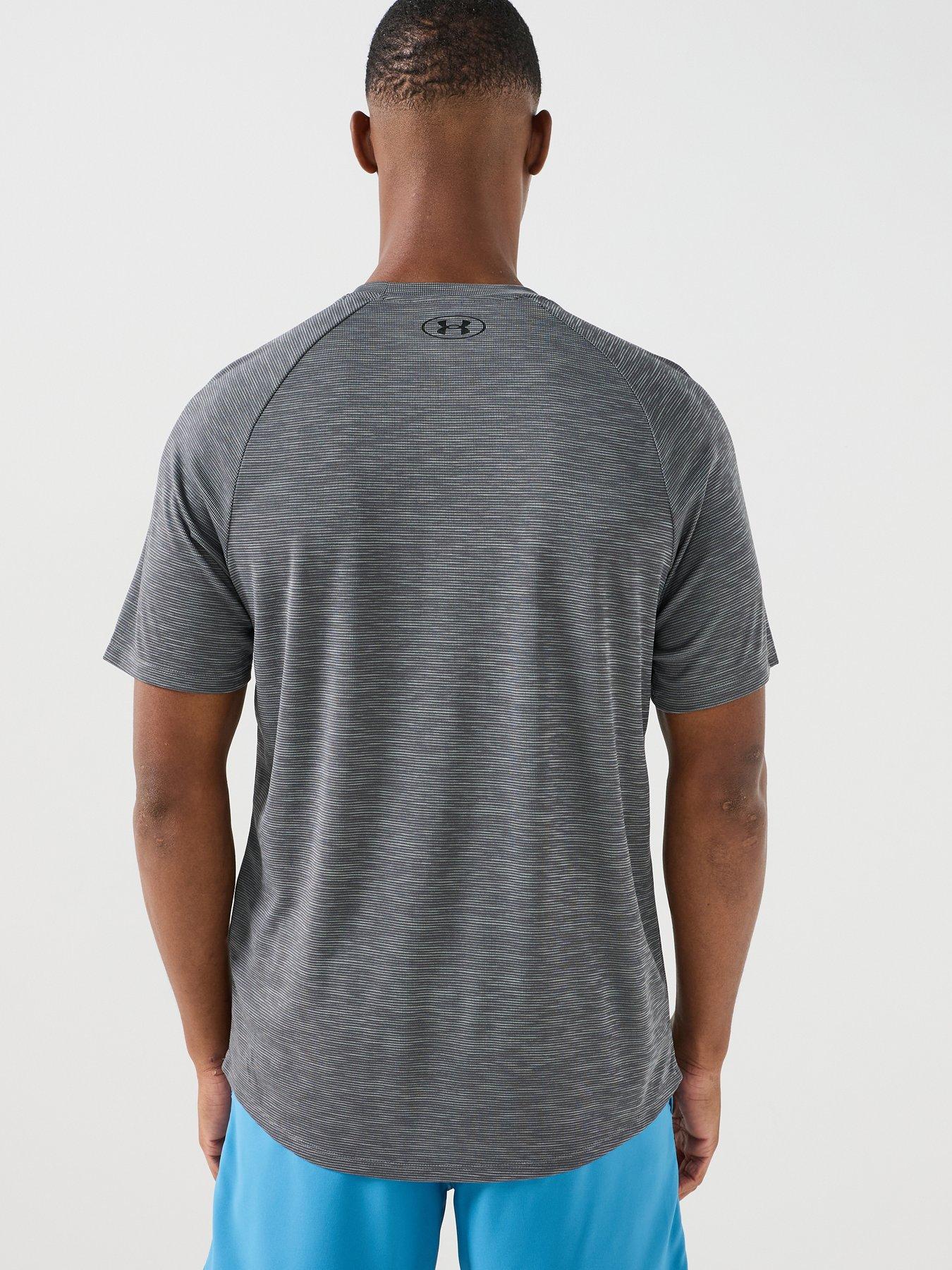 Image 2 of 6 of UNDER ARMOUR Mens Training Tech Textured T-Shirt - Grey