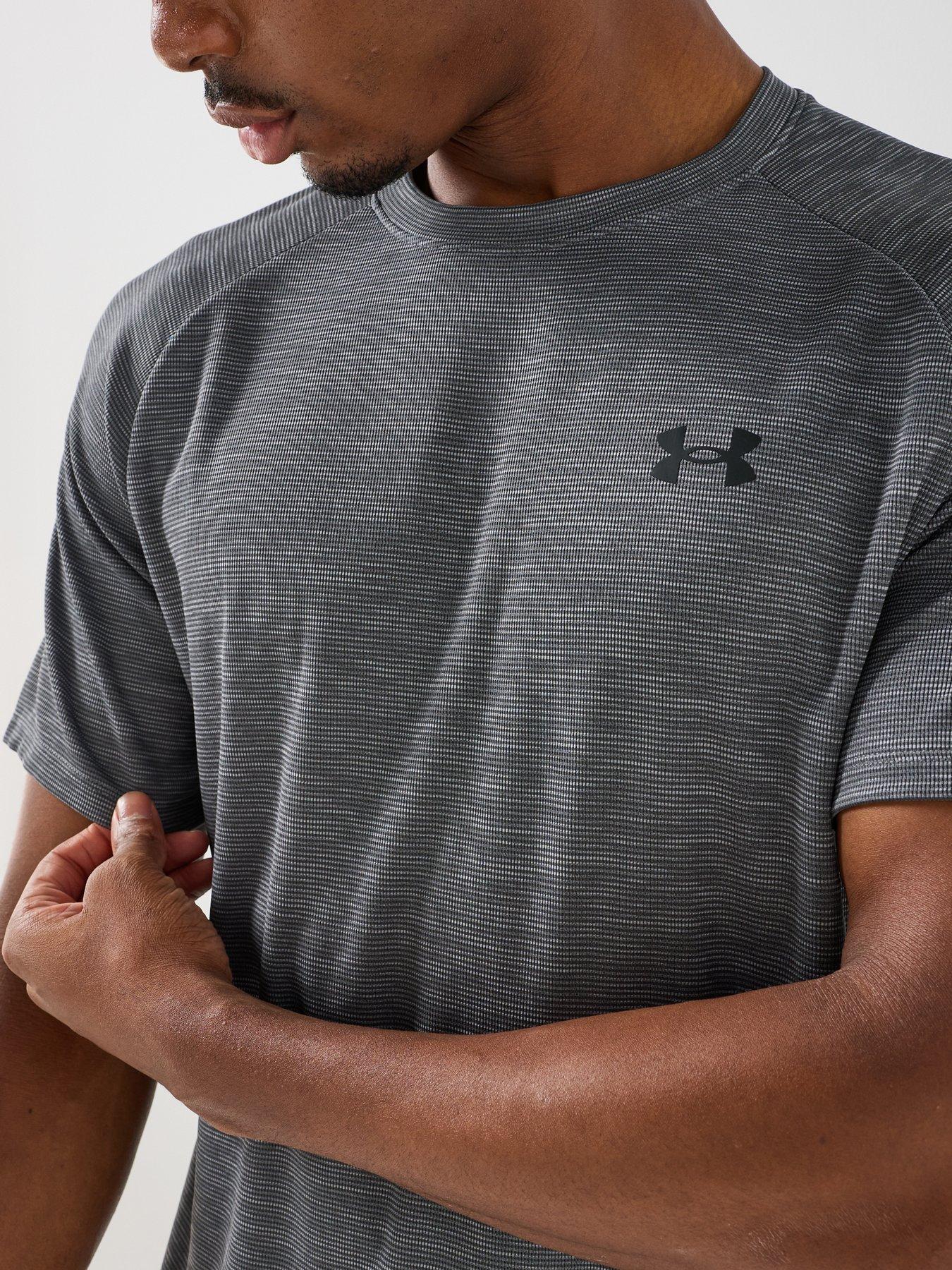 Image 5 of 6 of UNDER ARMOUR Mens Training Tech Textured T-Shirt - Grey