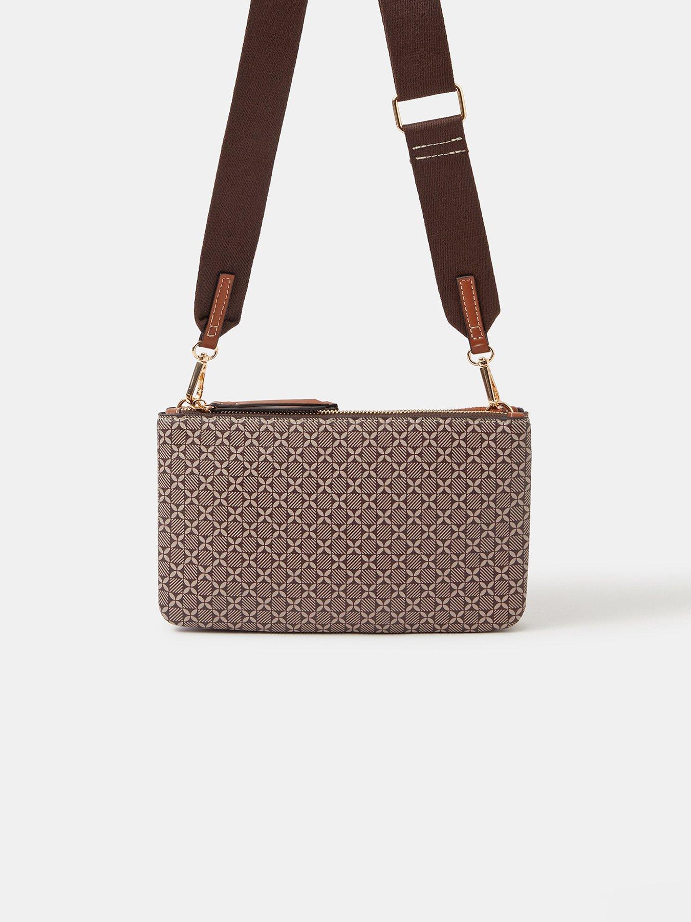 Monsoon Monogram Crossbody Bag - Beige
