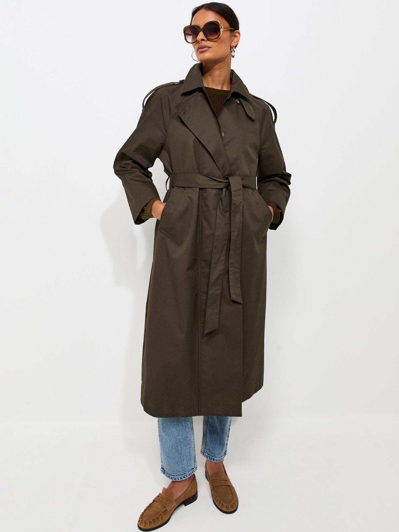 Image 3 of 6 of New Look Cotton Belted Trench Coat - Green
