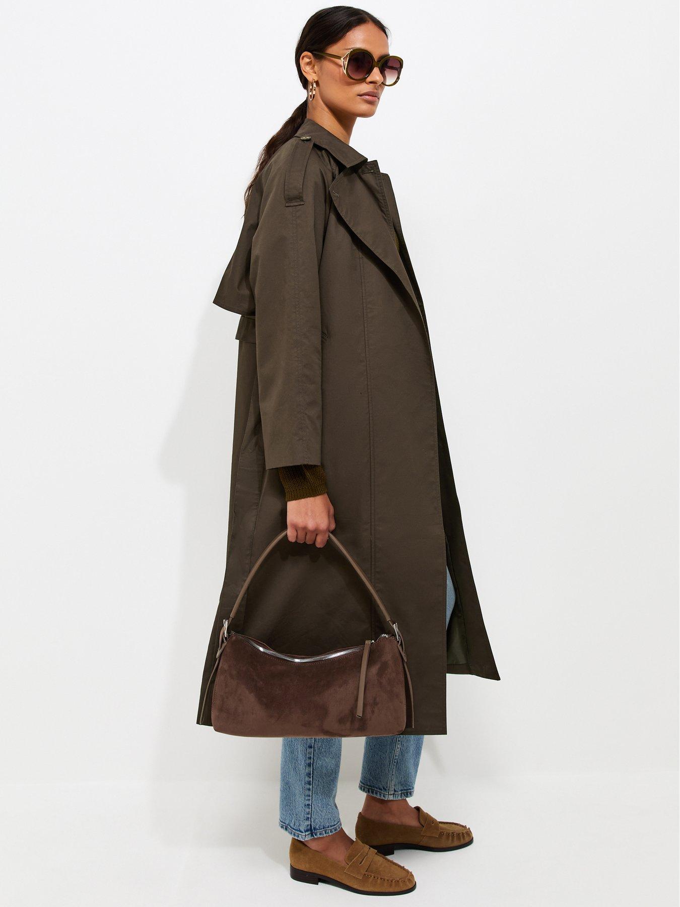 Image 4 of 6 of New Look Cotton Belted Trench Coat - Green