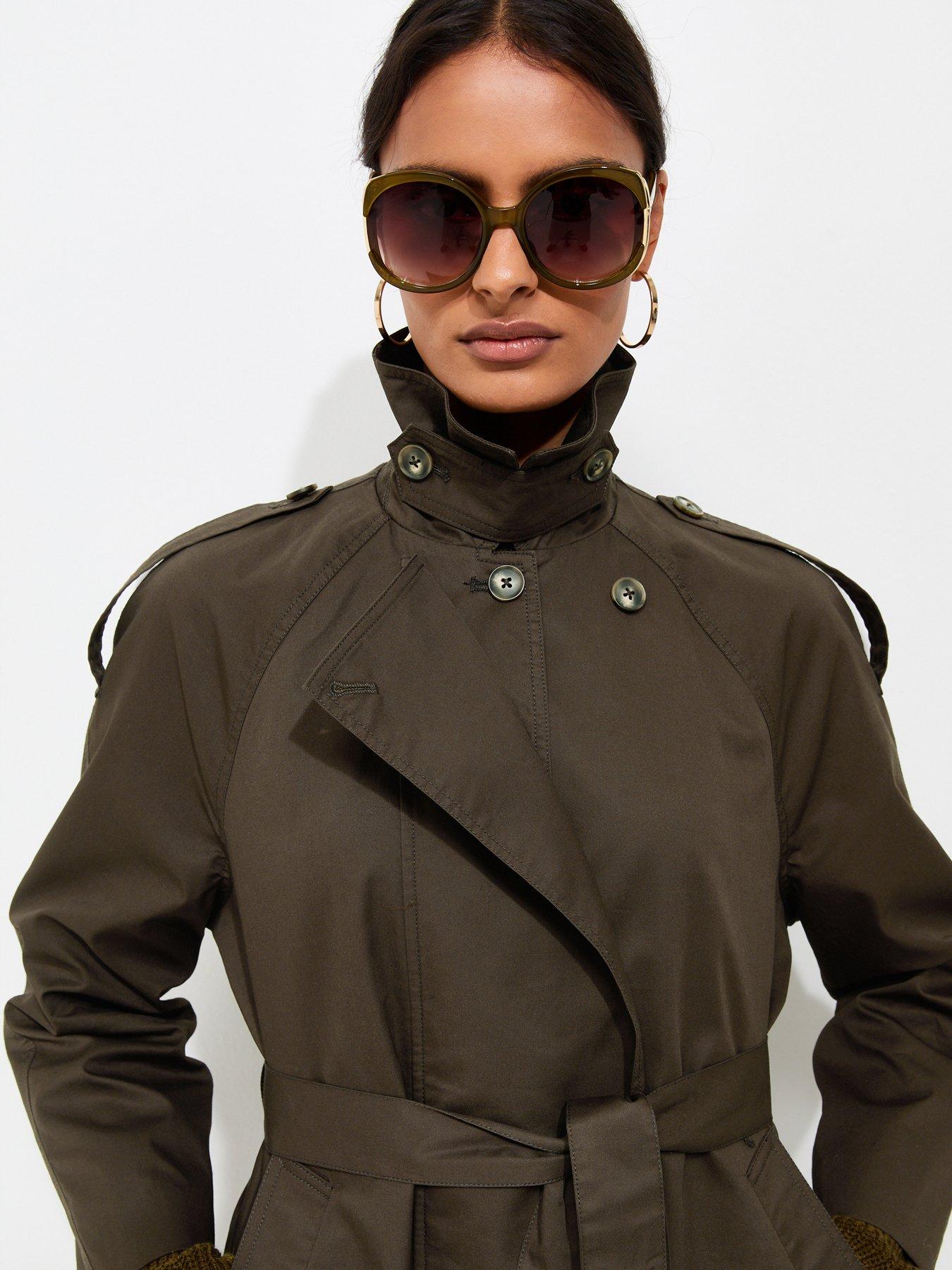 Image 5 of 6 of New Look Cotton Belted Trench Coat - Green