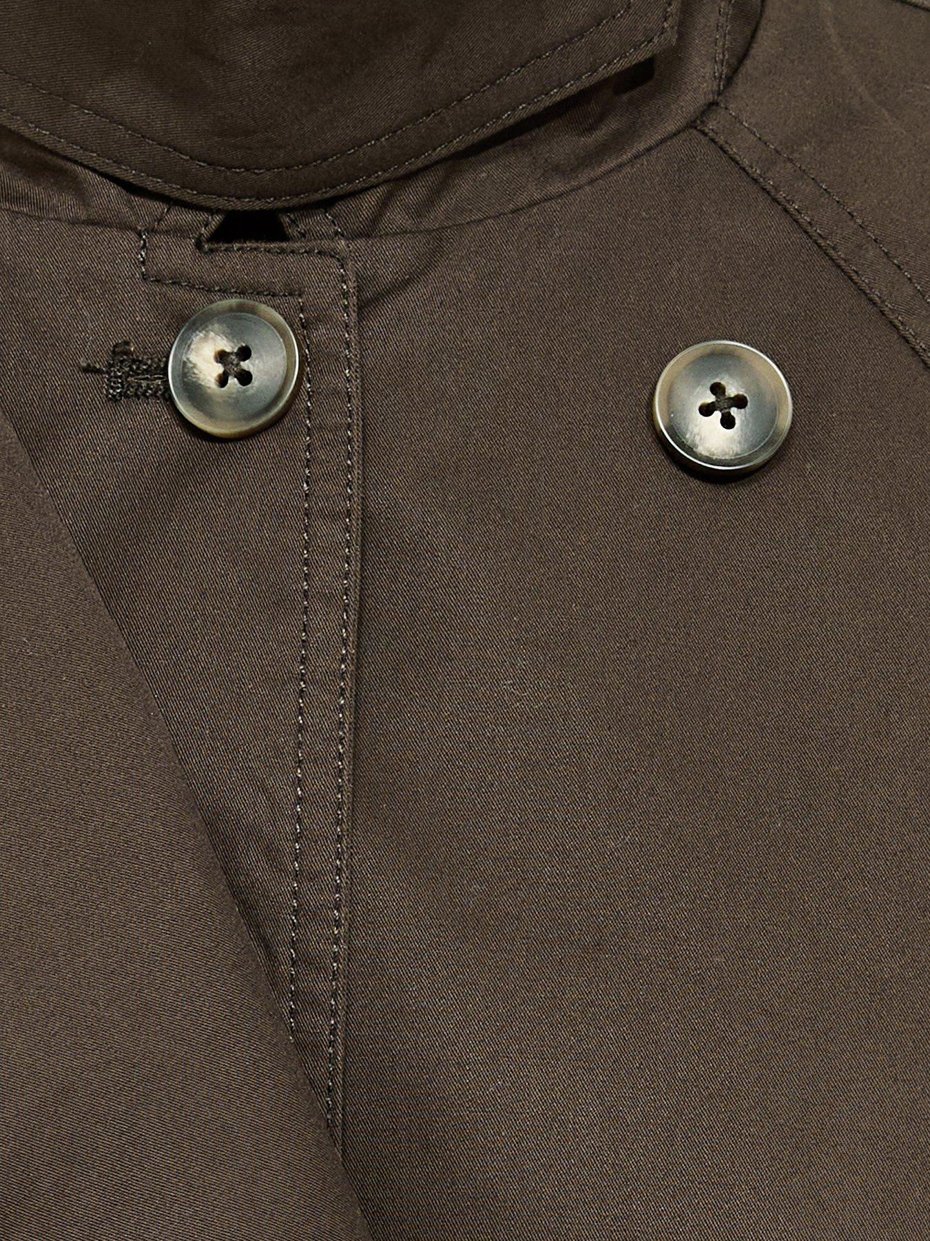Image 6 of 6 of New Look Cotton Belted Trench Coat - Green