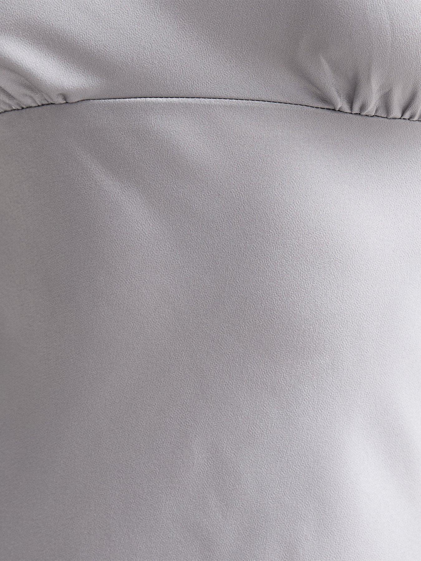 Image 5 of 5 of New Look Womens Halter Neck Satin Maxi Dress - Silver