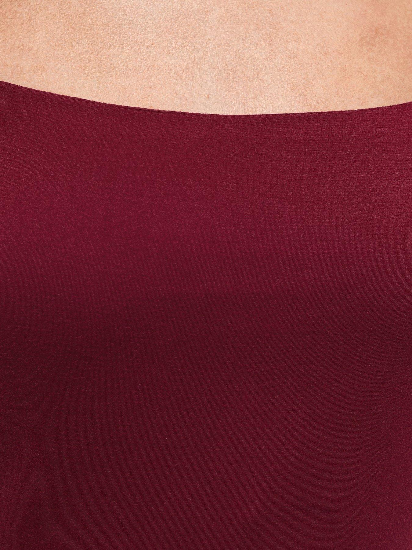 Image 6 of 6 of New Look 915 Girls Dark Burgundy Square Neck Long Sleeve Top