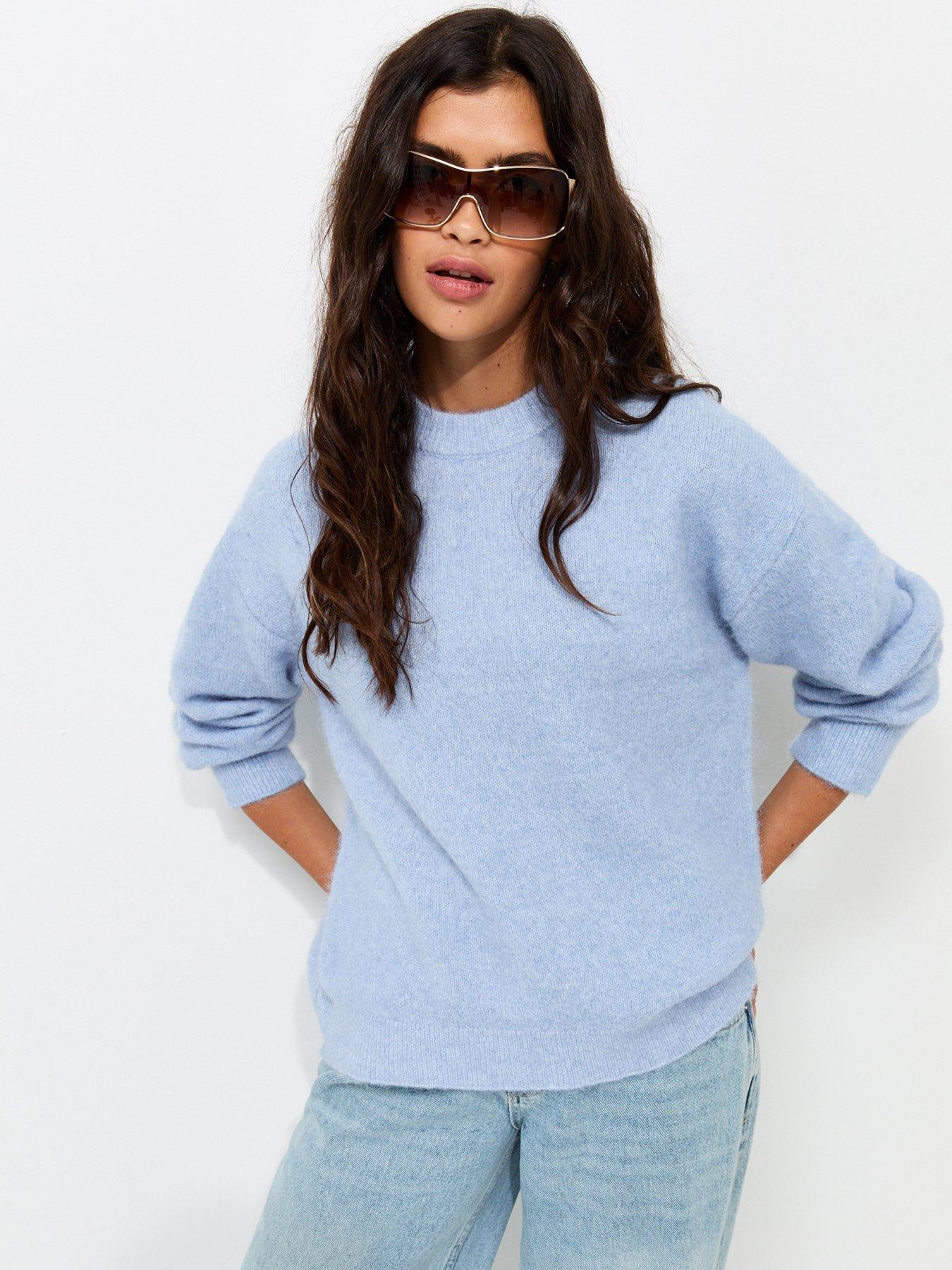 Image 1 of 5 of New Look Crew Neck Knitted Jumper - Blue