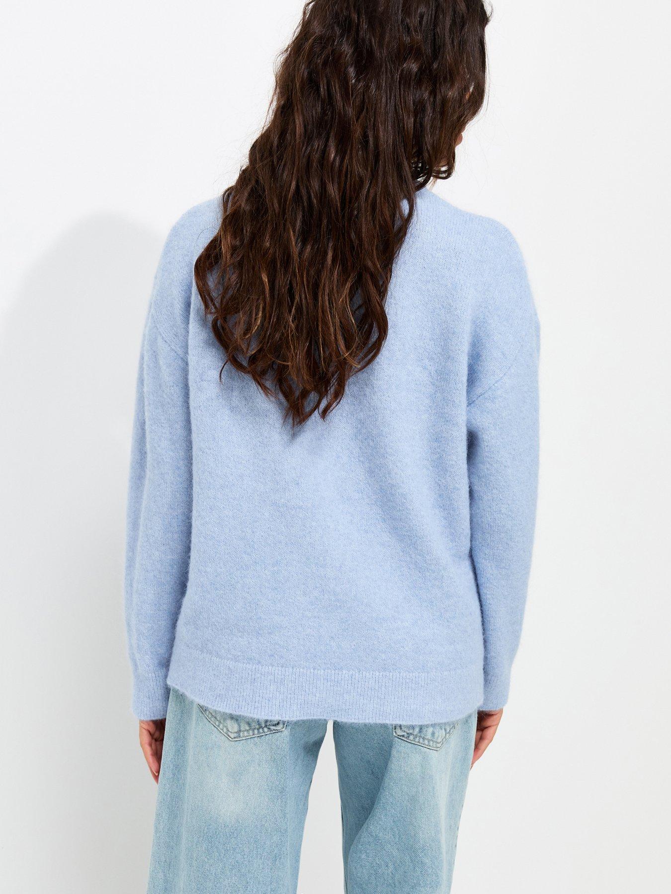 Image 2 of 5 of New Look Crew Neck Knitted Jumper - Blue