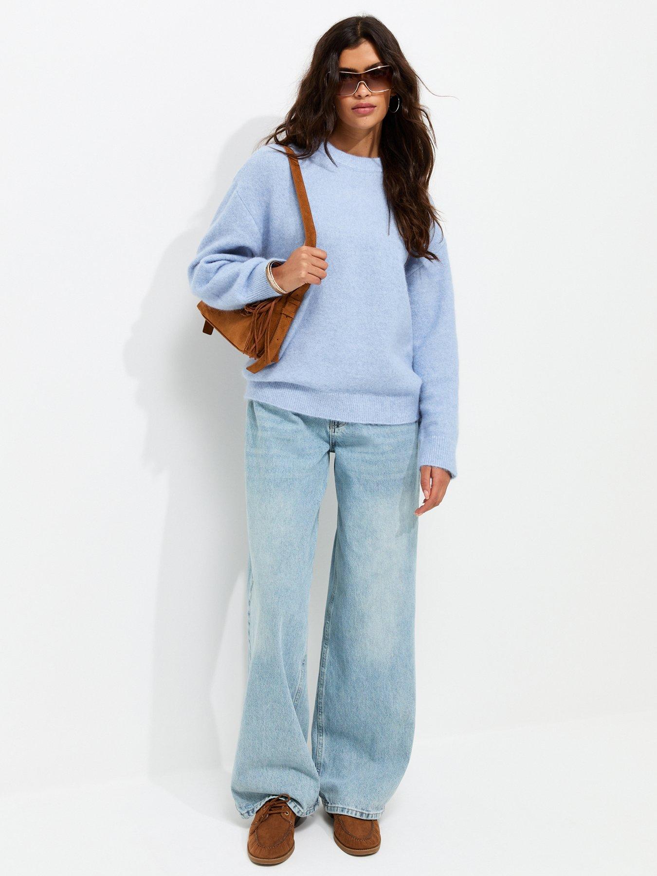 Image 3 of 5 of New Look Crew Neck Knitted Jumper - Blue