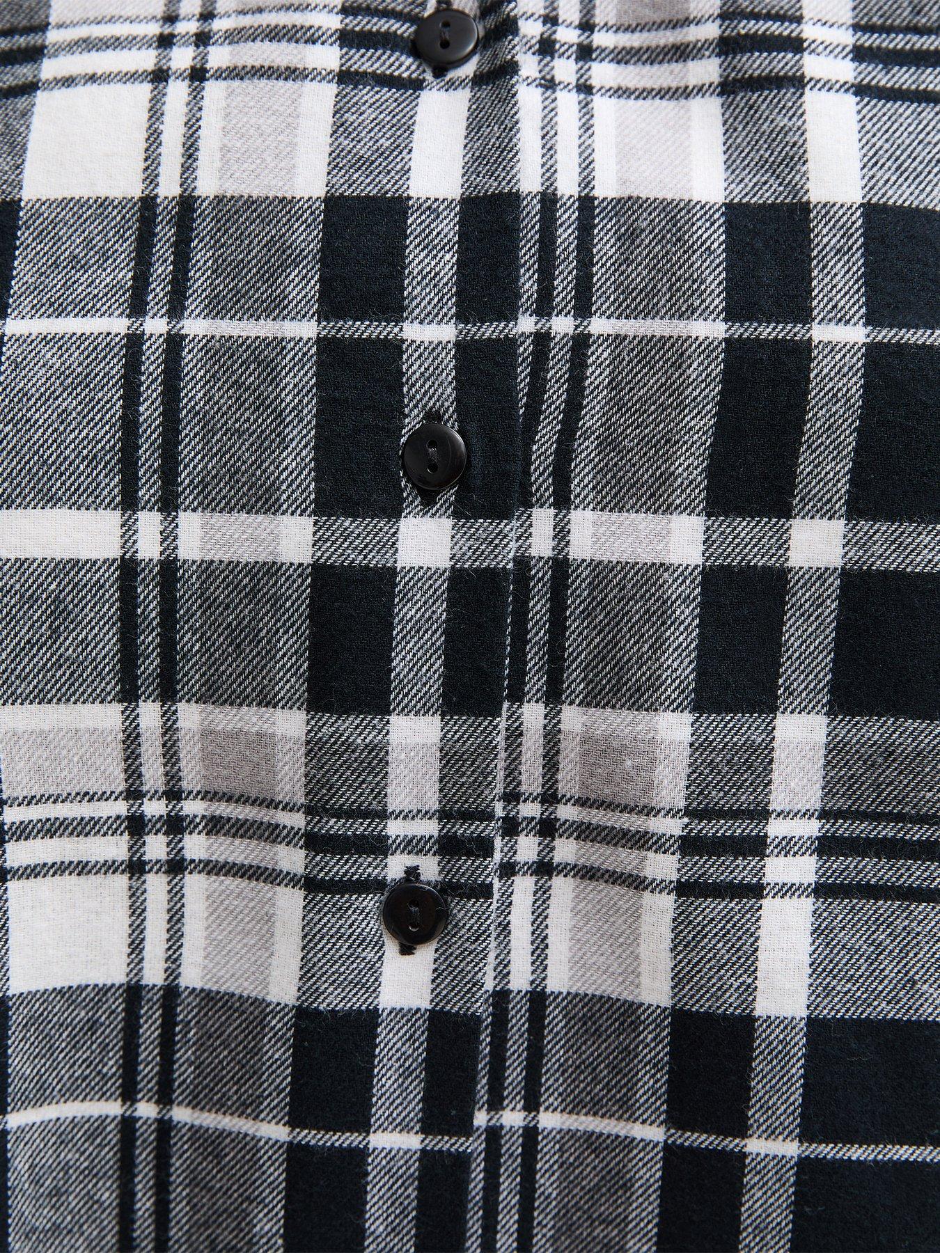Image 5 of 5 of New Look Womens Check Long Sleeve Cotton Shirt - Black