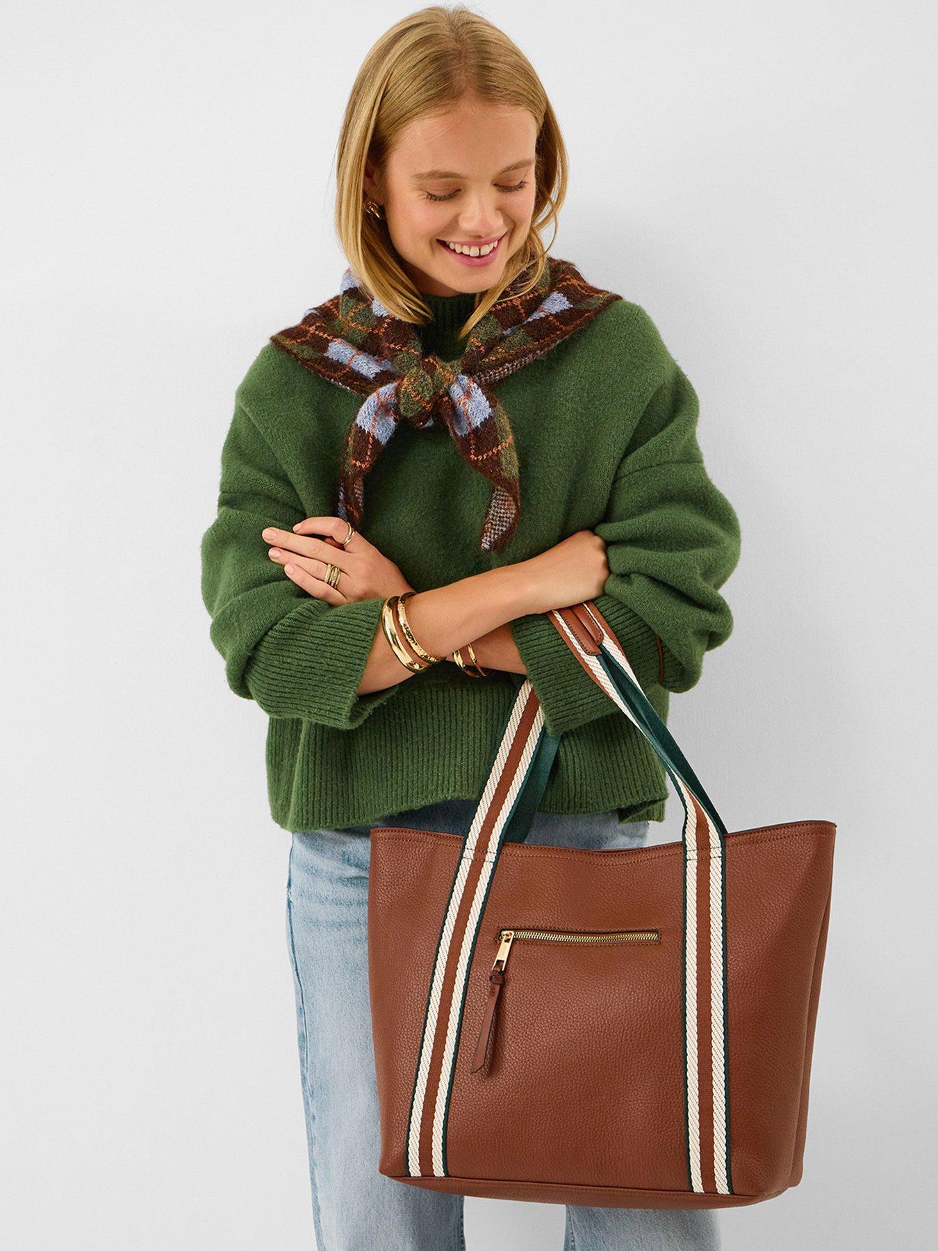 Image 2 of 5 of Accessorize Faux Leather Tote Bag - Brown