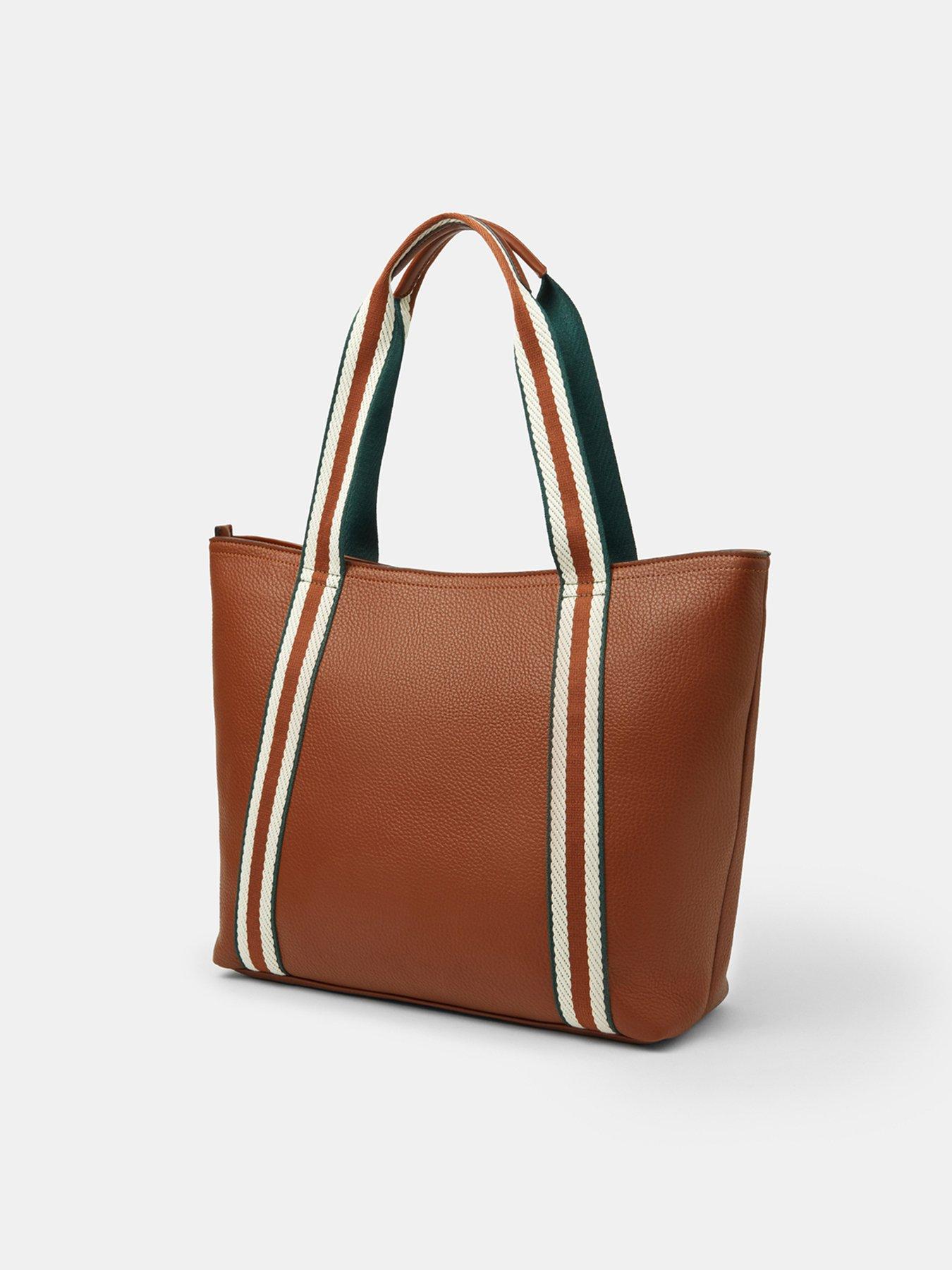 Image 3 of 5 of Accessorize Faux Leather Tote Bag - Brown