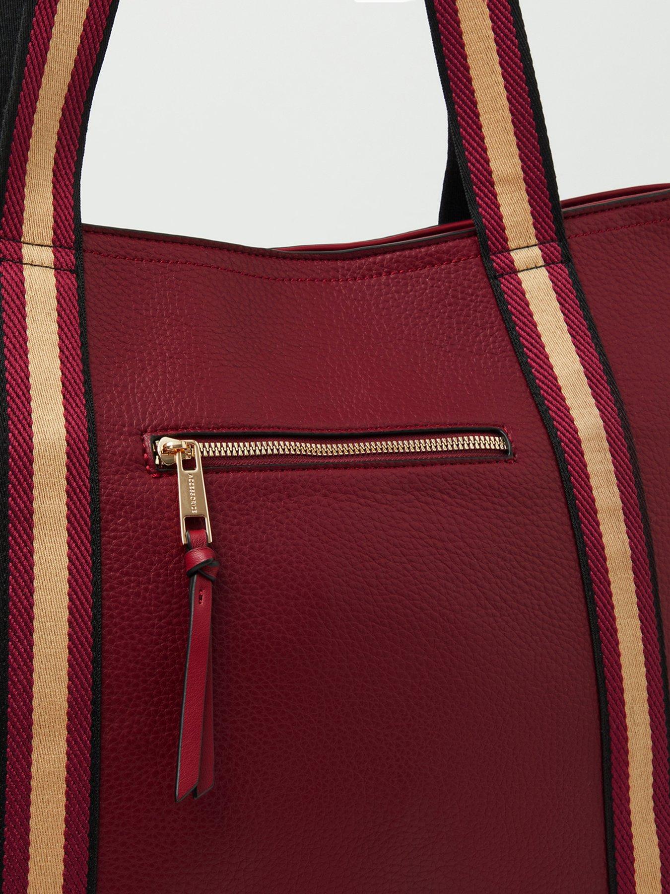 Image 4 of 5 of Accessorize Webbing Strap Tote Bag - Red